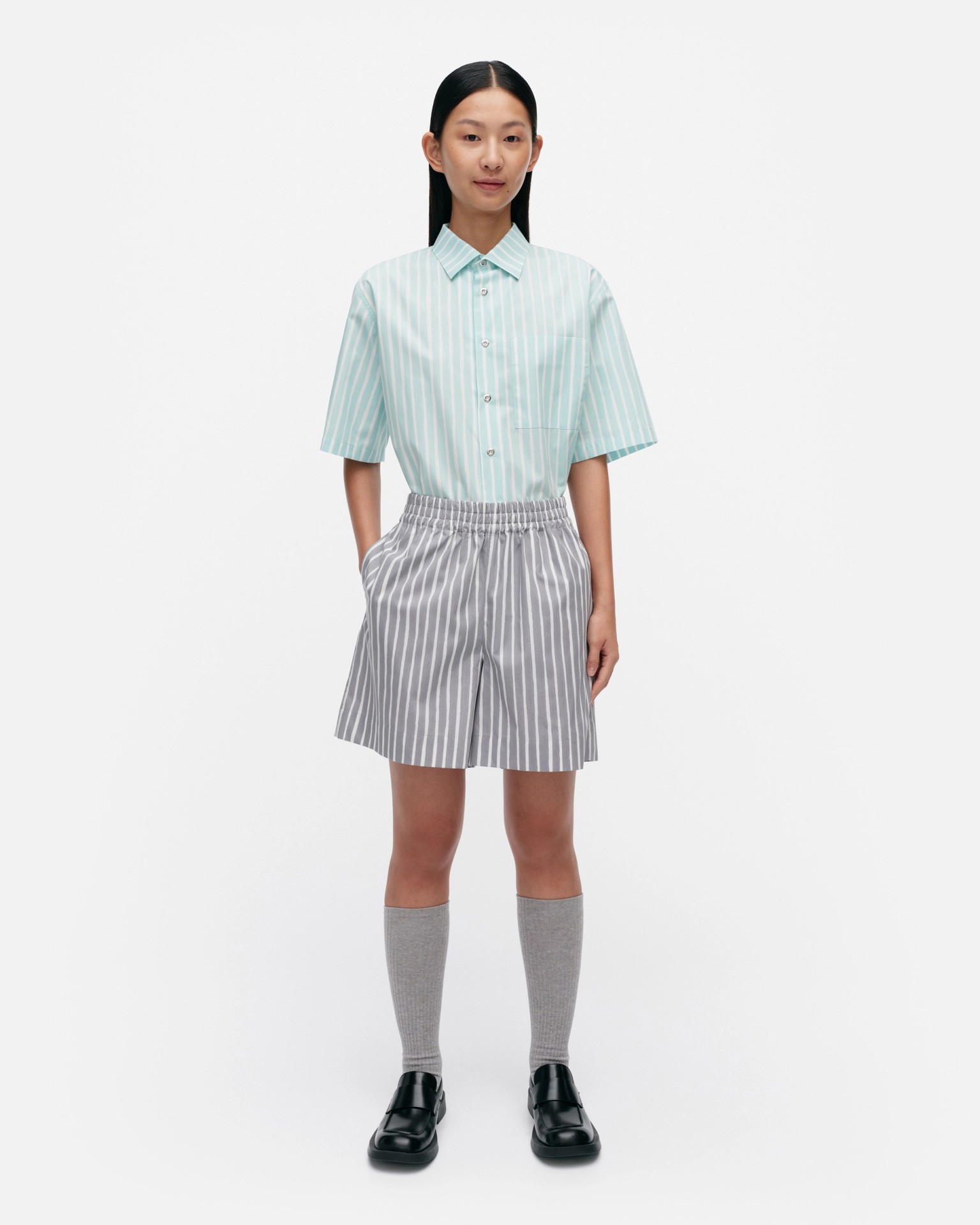 Jokapoika Shorts, Kioski shorts, grey, white,