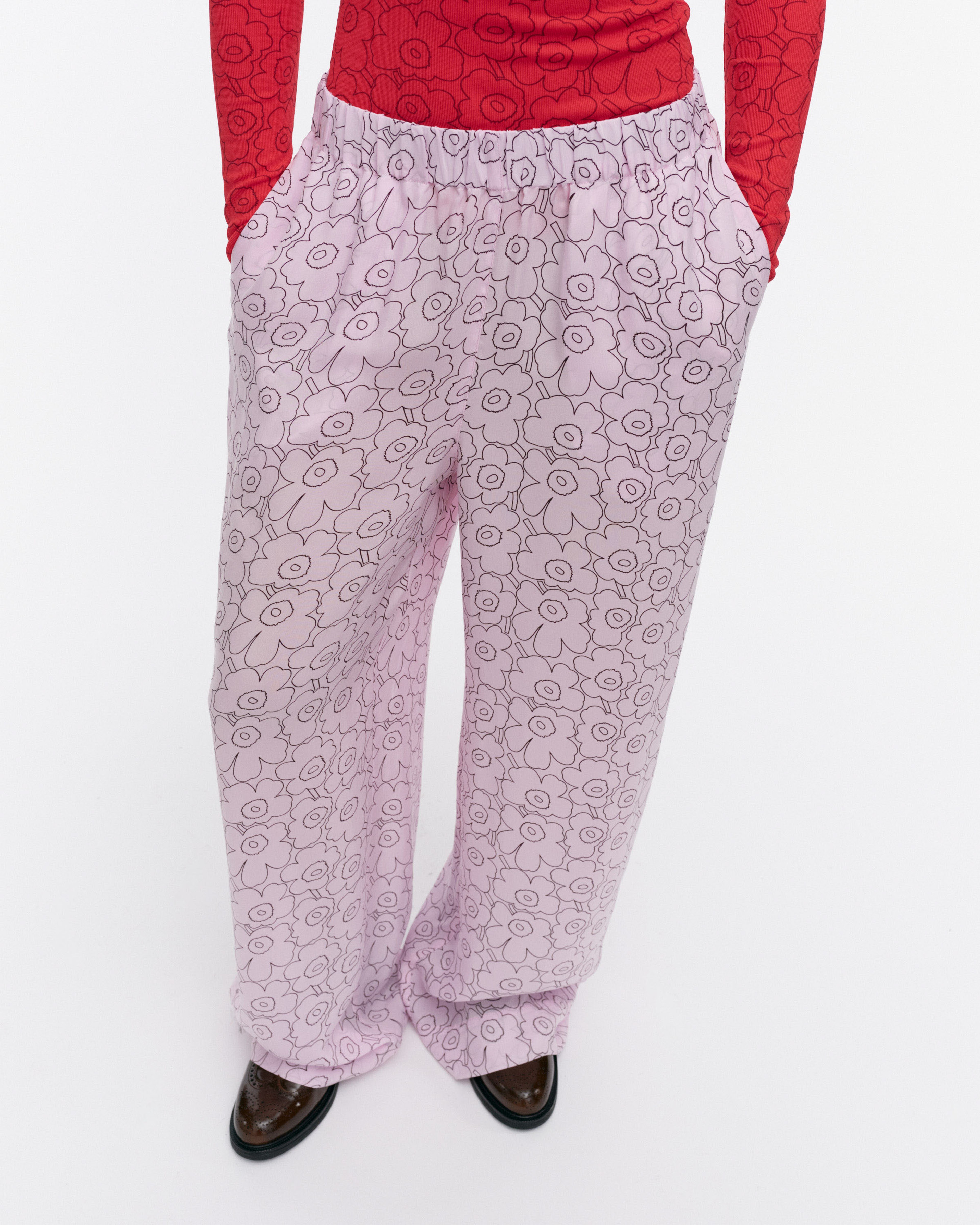 Oanet Piirto Unikko, Trousers, light pink, wine red,