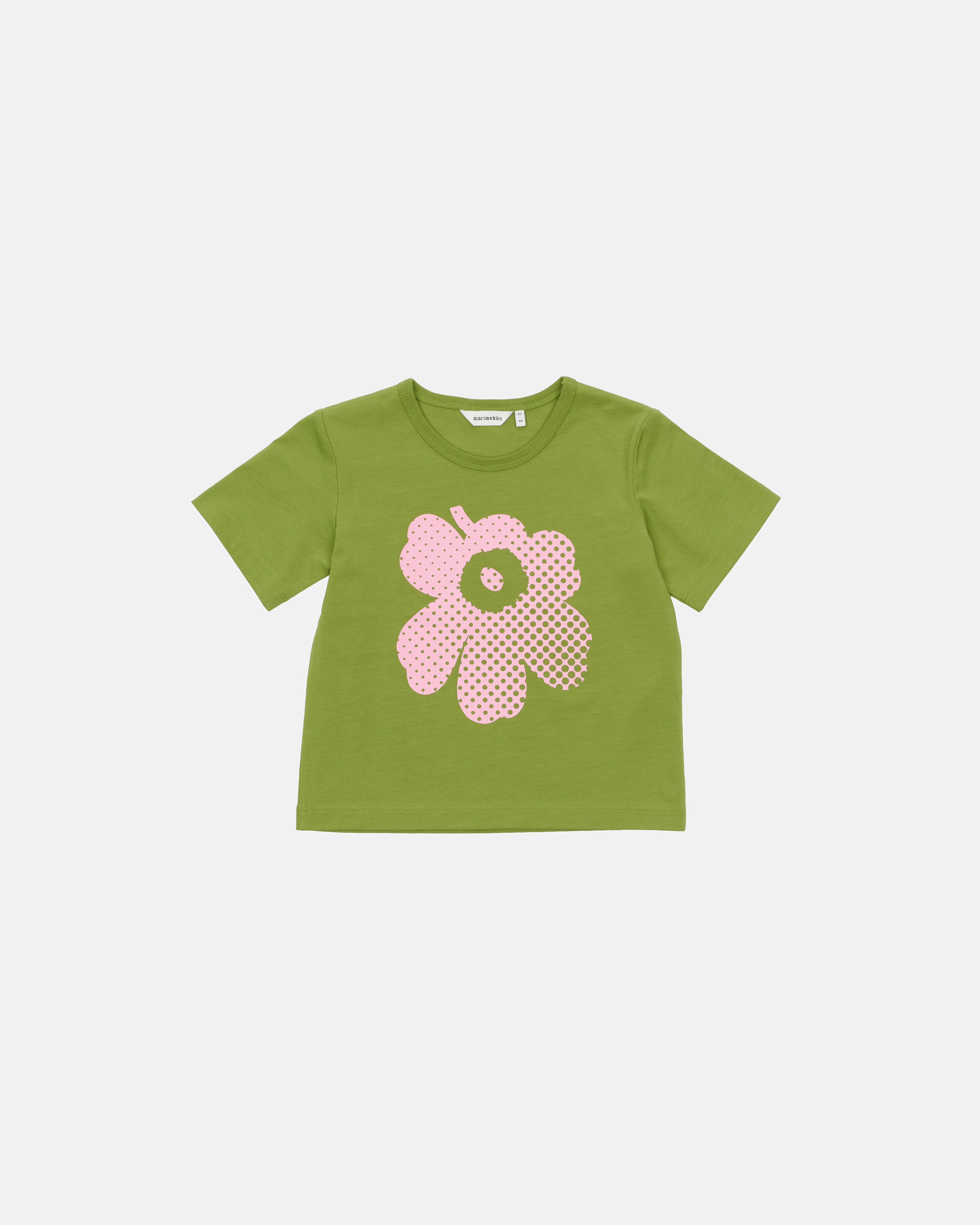 Tonni Unikko Logo I, T-shirt pour enfant 80/86, vert, rose clair,