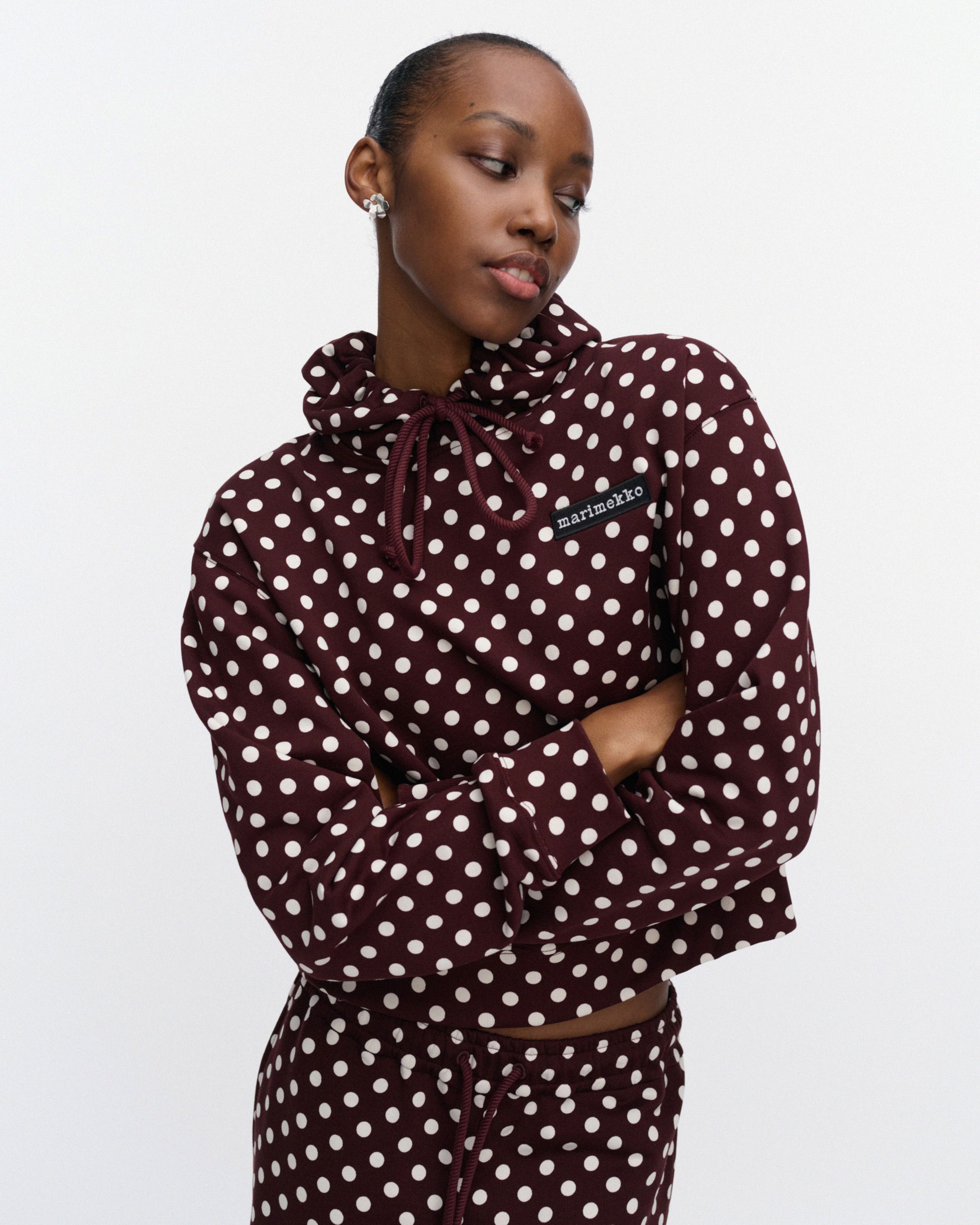 Mieta Pallo Kioski sweatshirt wine red, off white | Marimekko