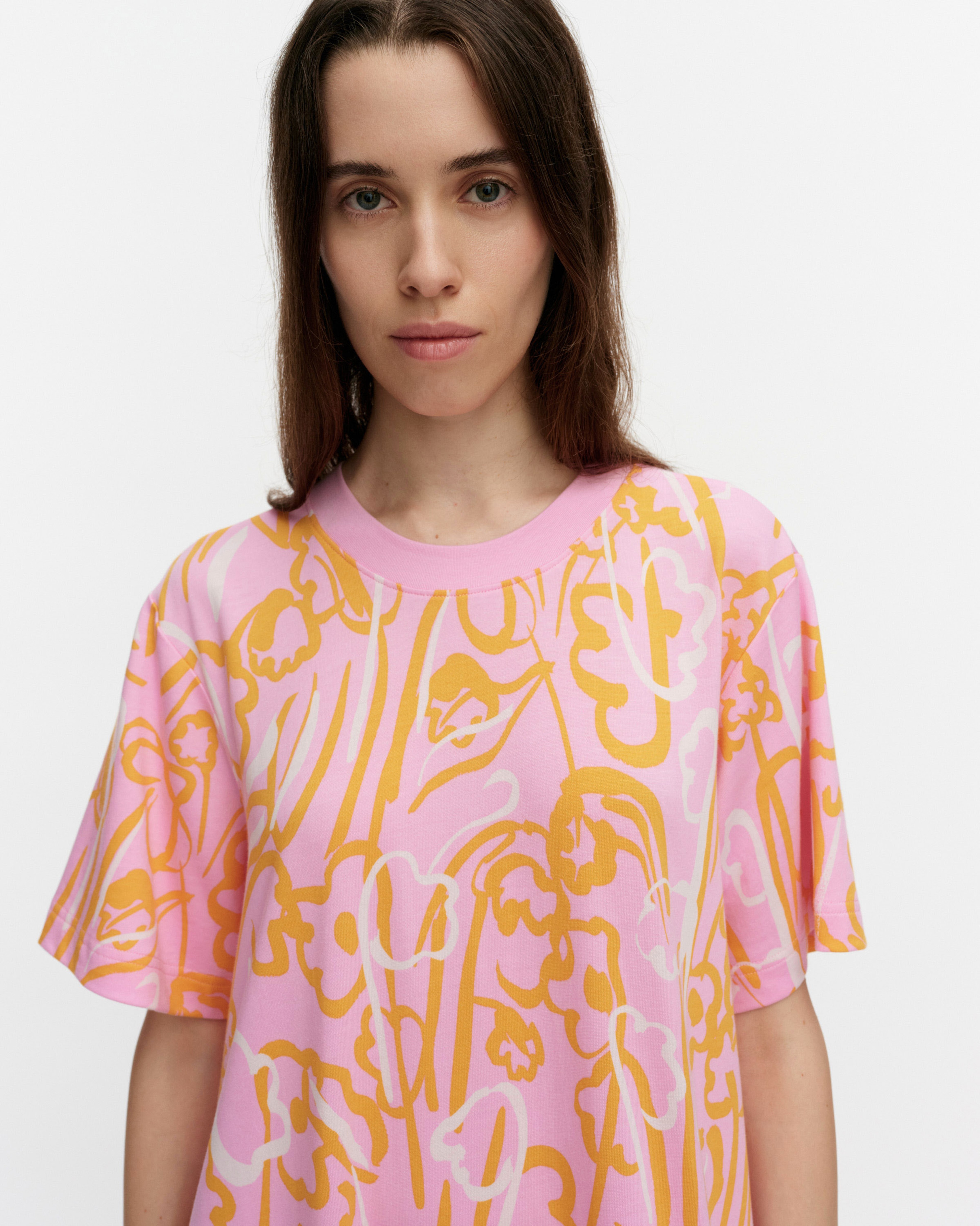 Kokonaisuus Ensikukat, Dress, pink, light pink, orange,