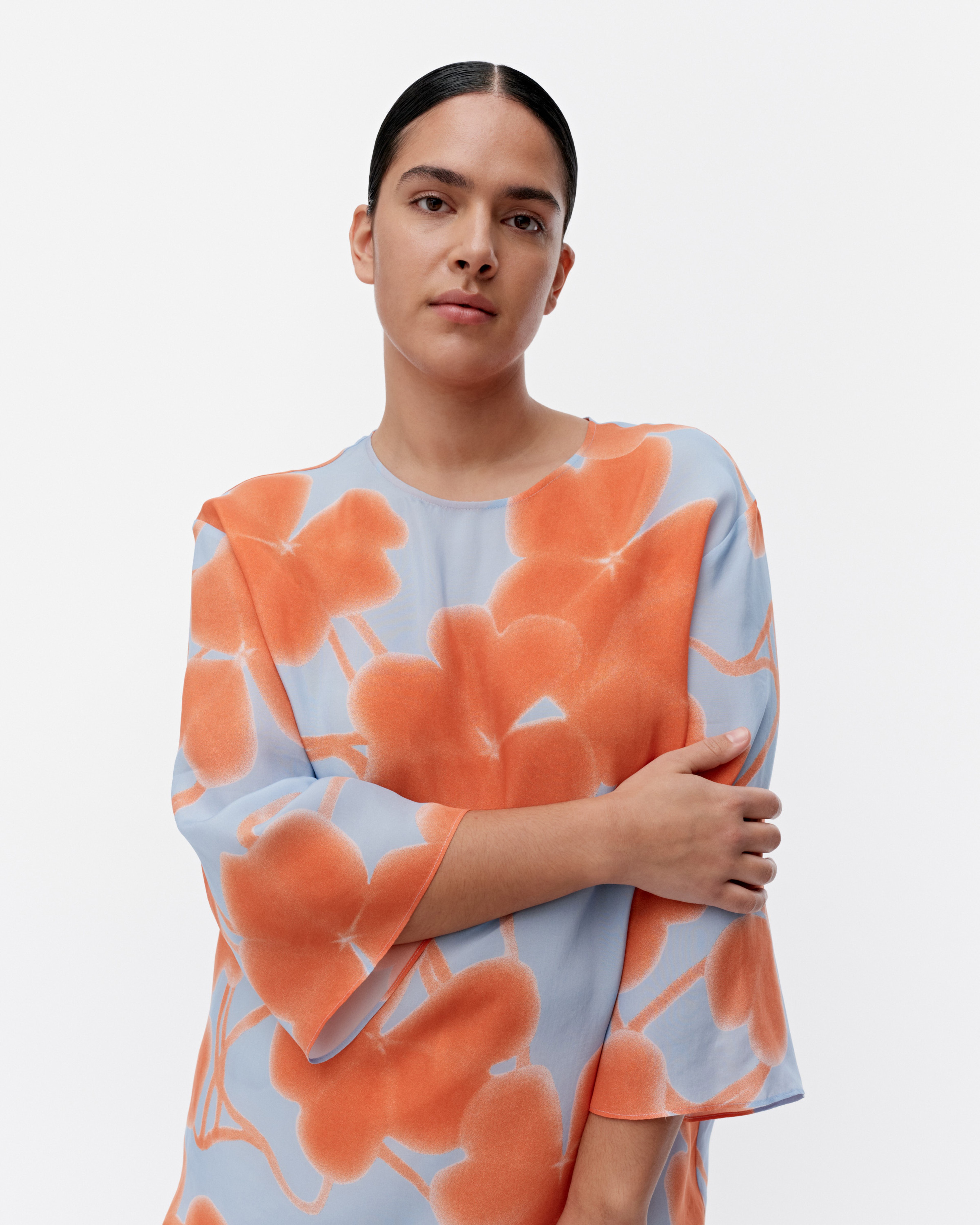 Oaja Ketunleipä, Shirt, light blue, orange, light pink,