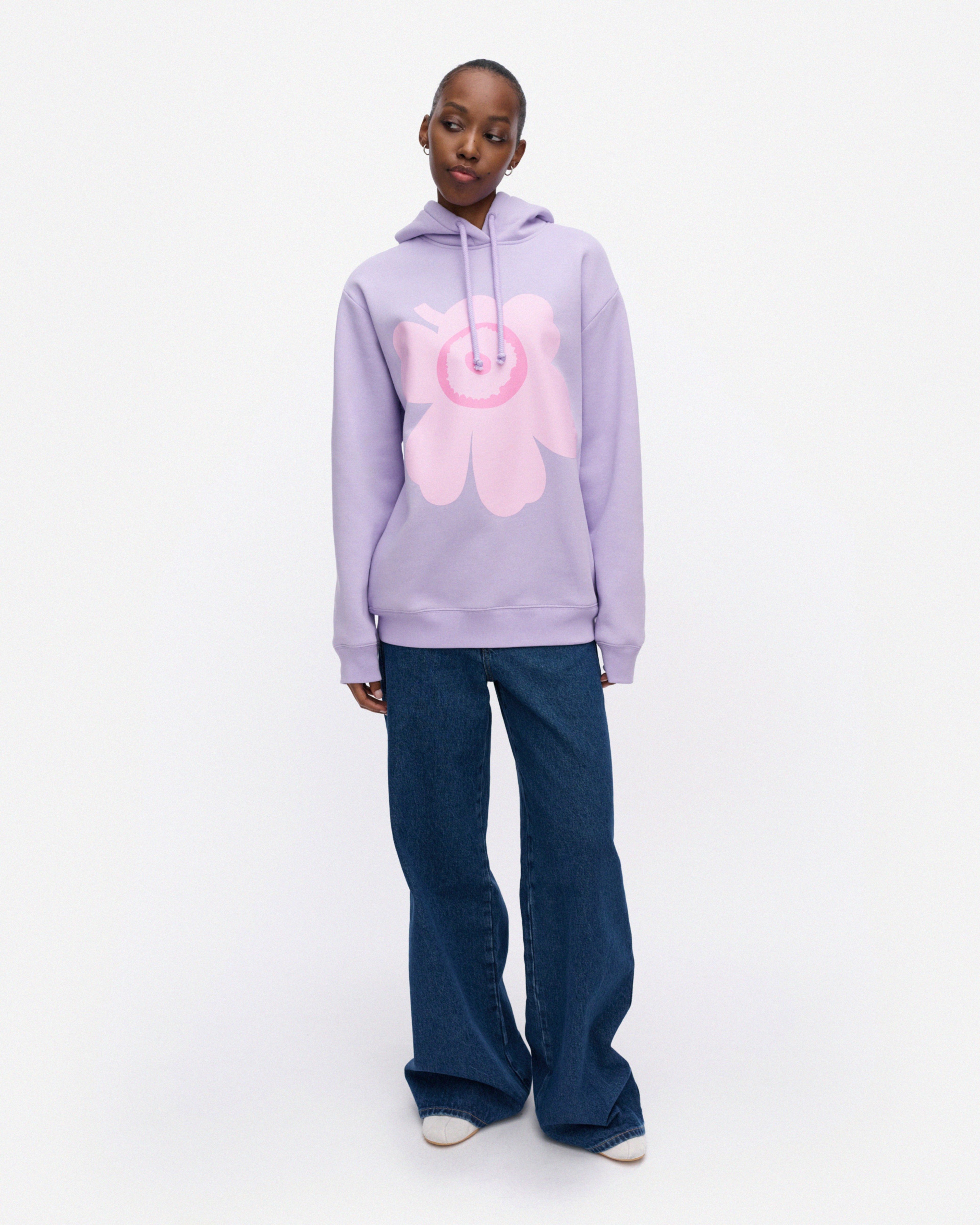Runoja Unikko, Kioski hoodie, lilac, light pink,