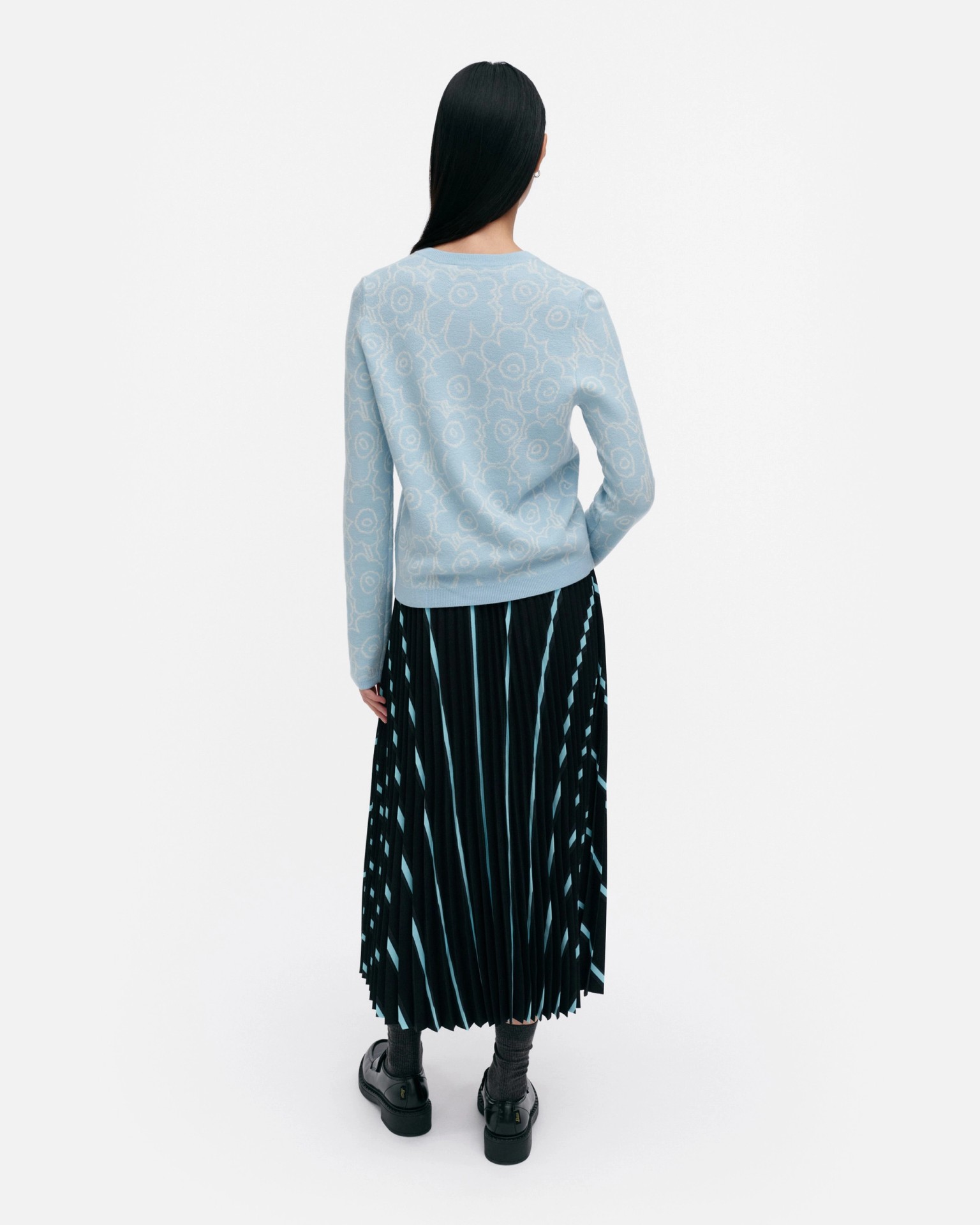 RWS Mutka Mini Piirto Unikko, Knitted cardigan, light blue, off white,