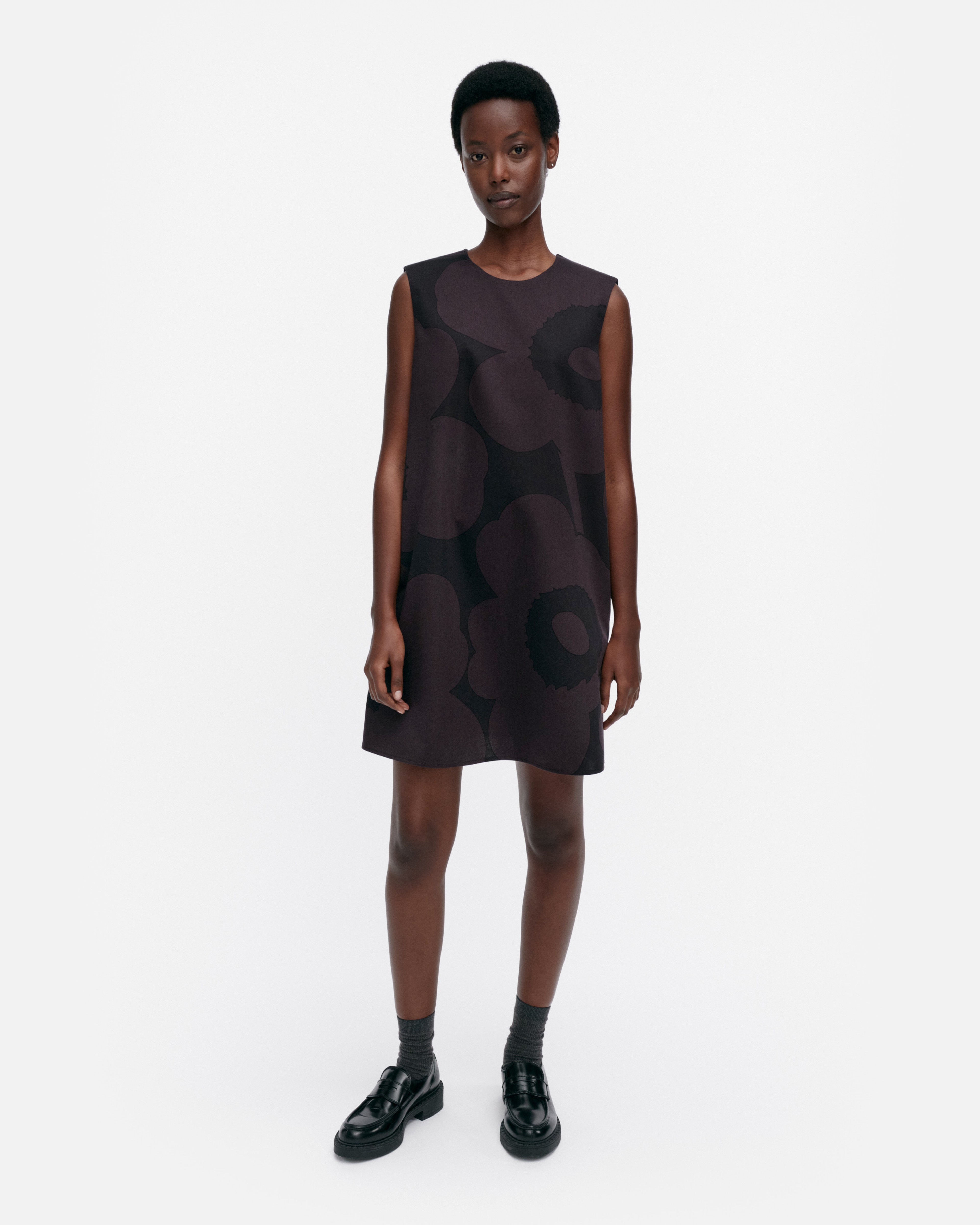 Siluetti Unikko, Robe Marimini, noir, gris foncé,