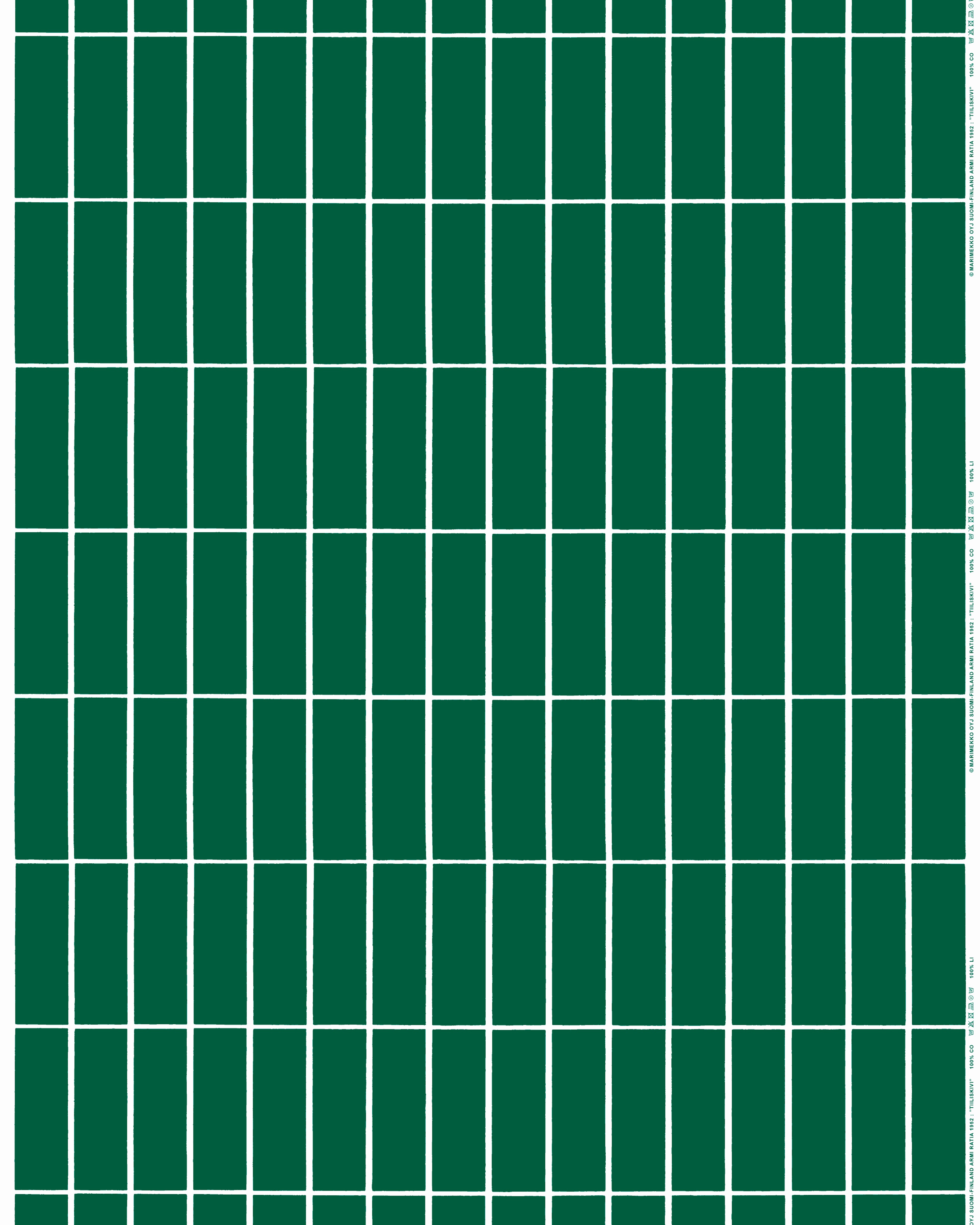 Tiiliskivi, Cotton fabric, green, natural white,
