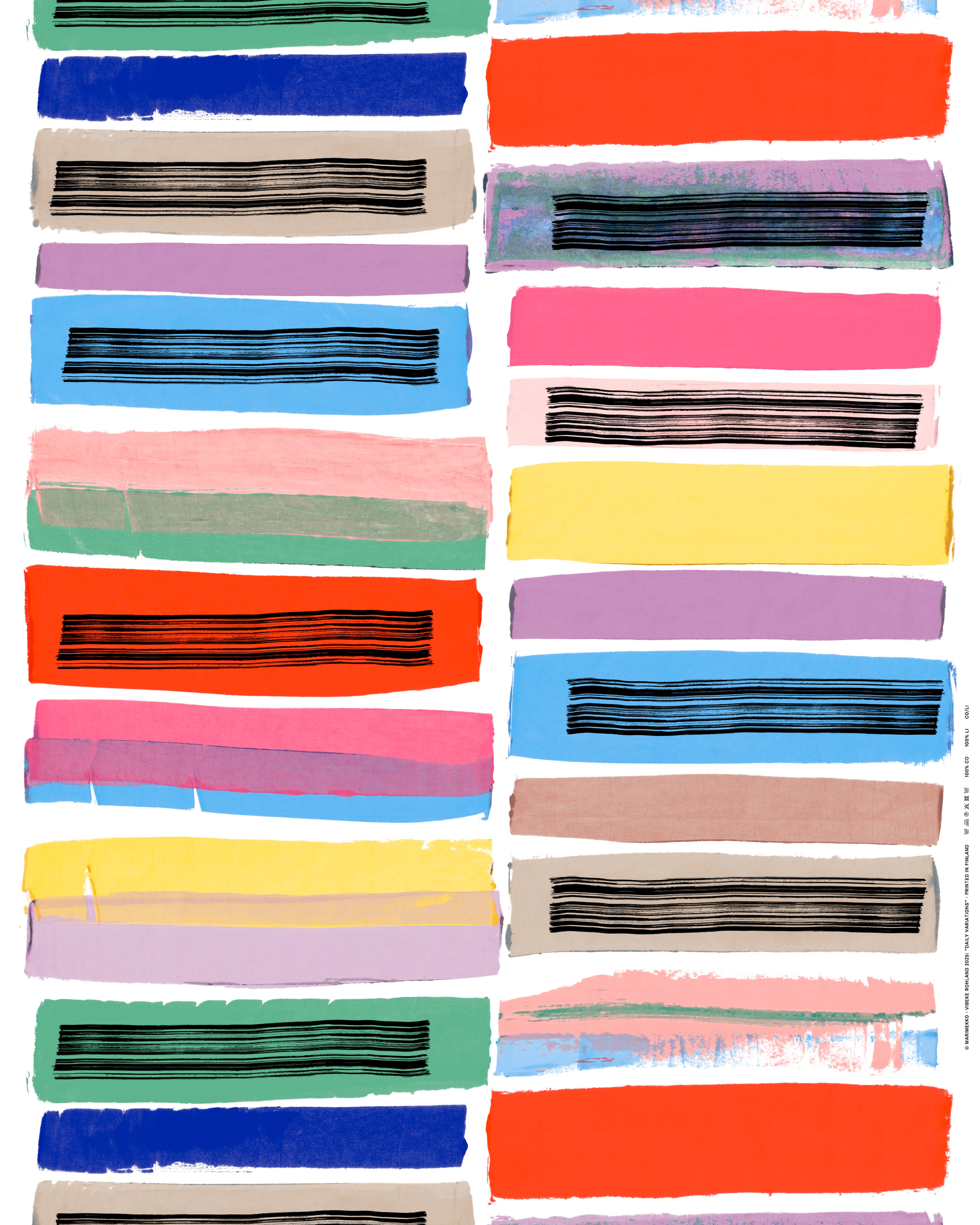 Daily Variations, Puuvillakangas, valkoinen, multi,