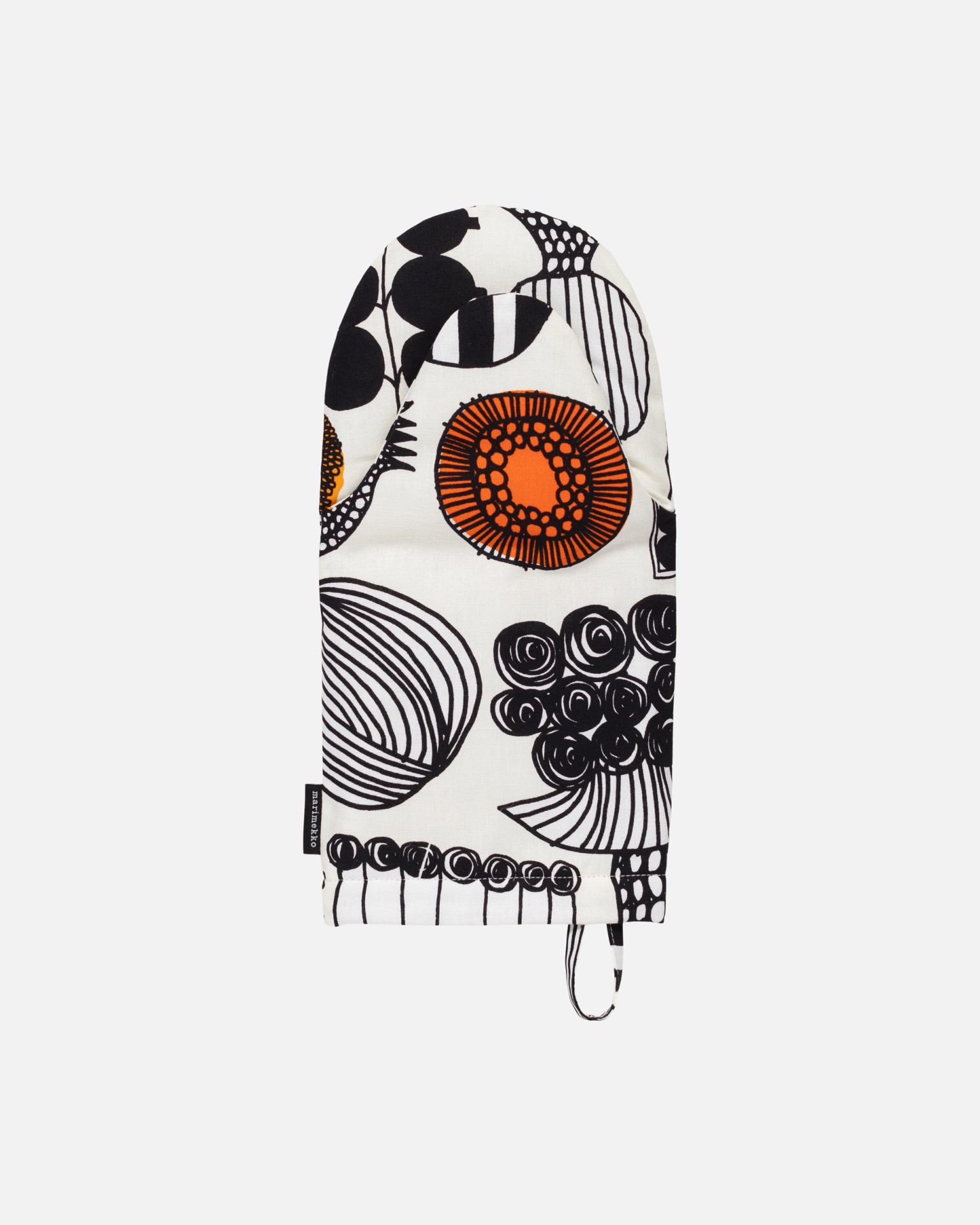 Puutarhurin parhaat, Oven mitten, white, black, orange,