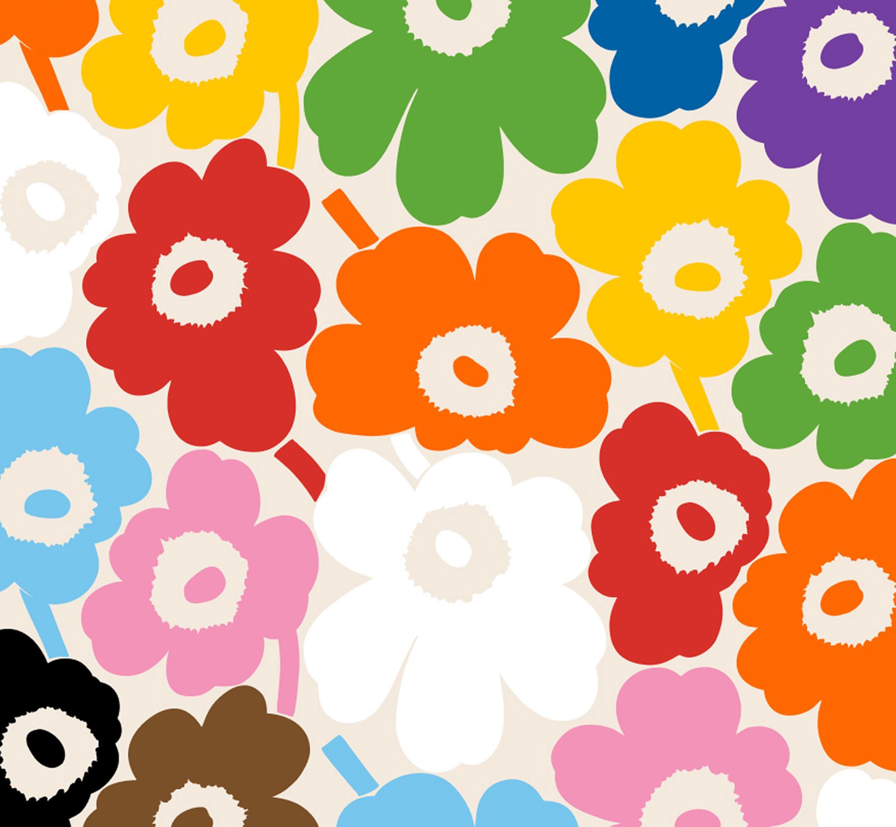 Unikko pattern in colourful pride colors