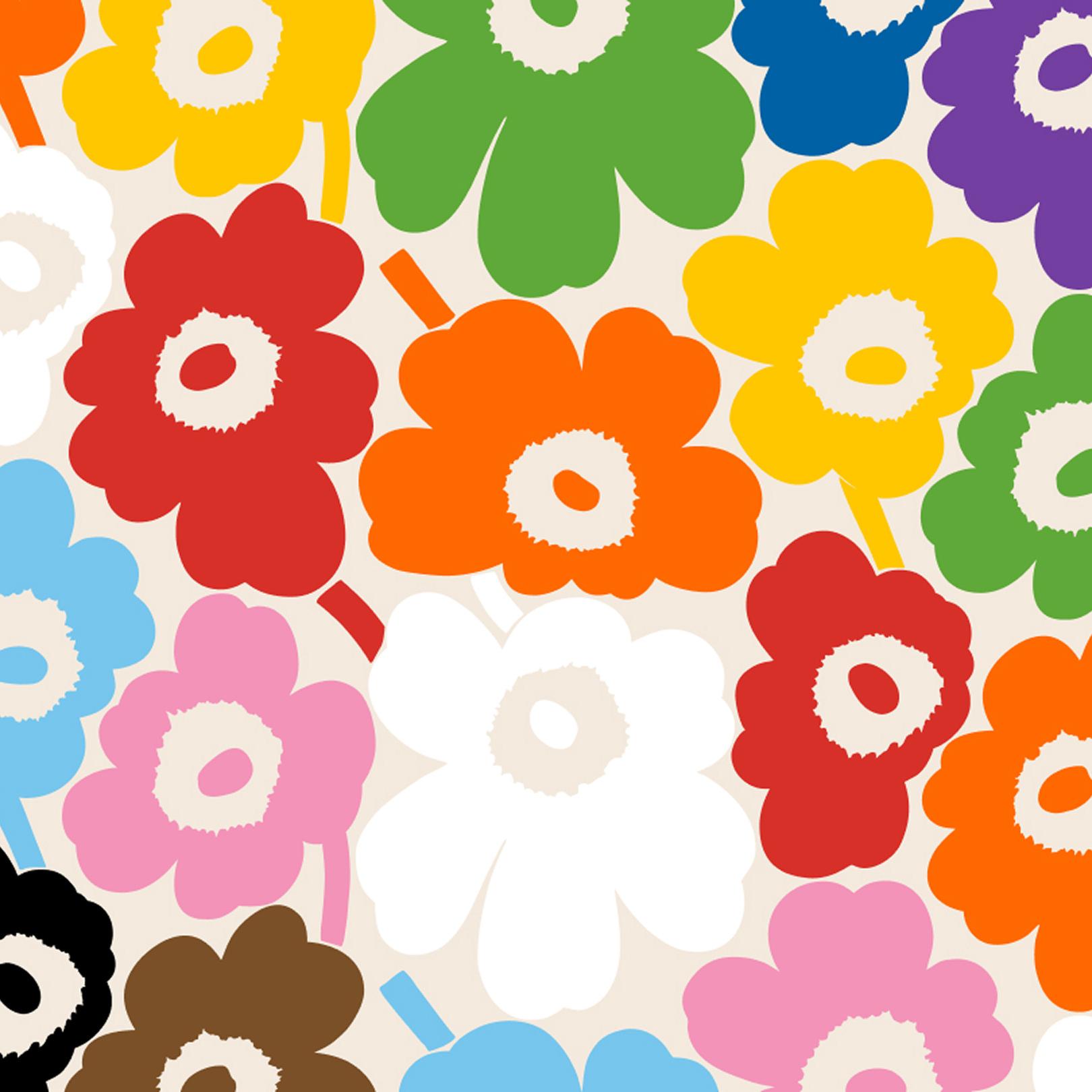 Unikko kuvio värikkäässä pride värityksessä