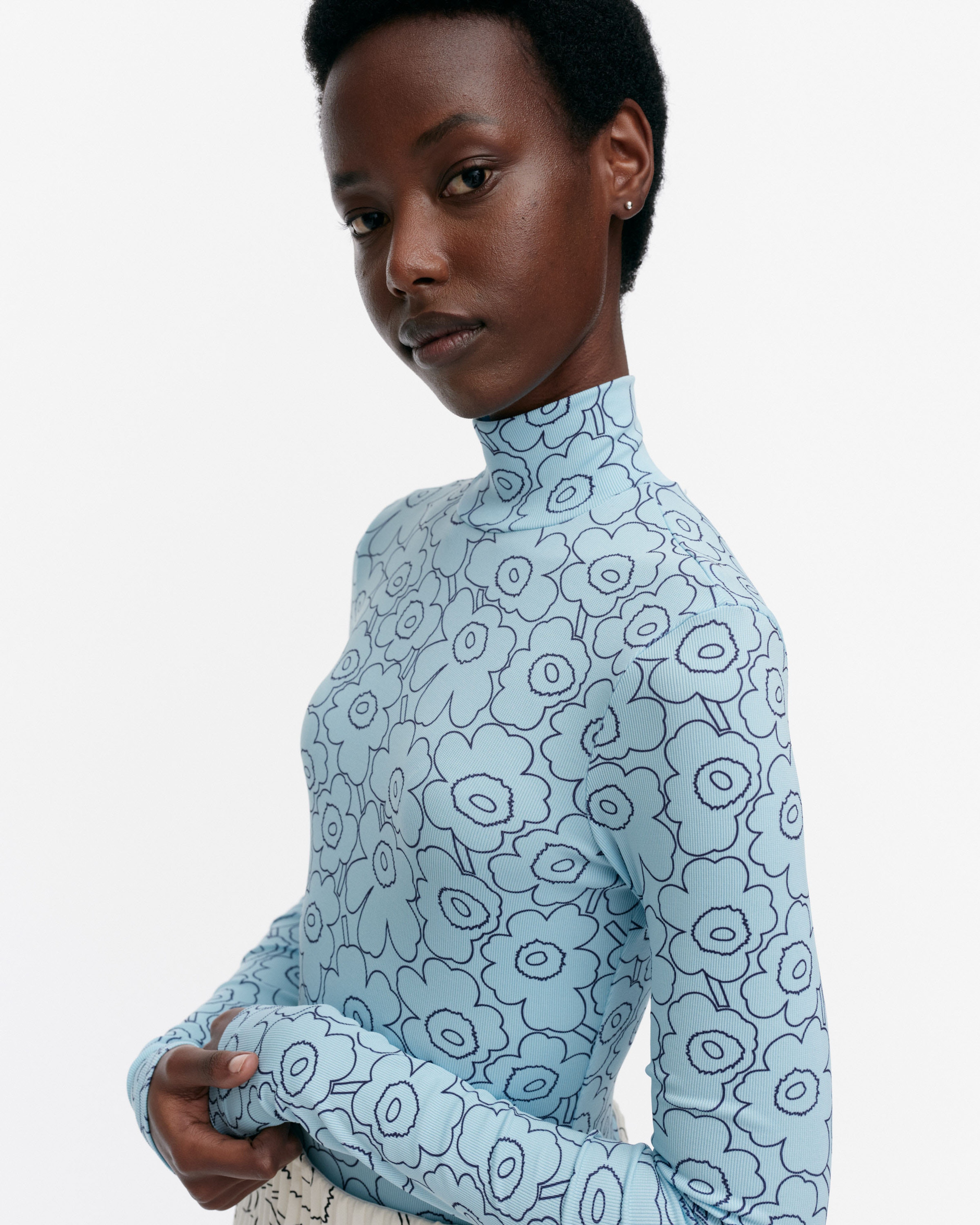 Solmia Piirto Unikko, Turtleneck shirt, bright blue, dark navy,