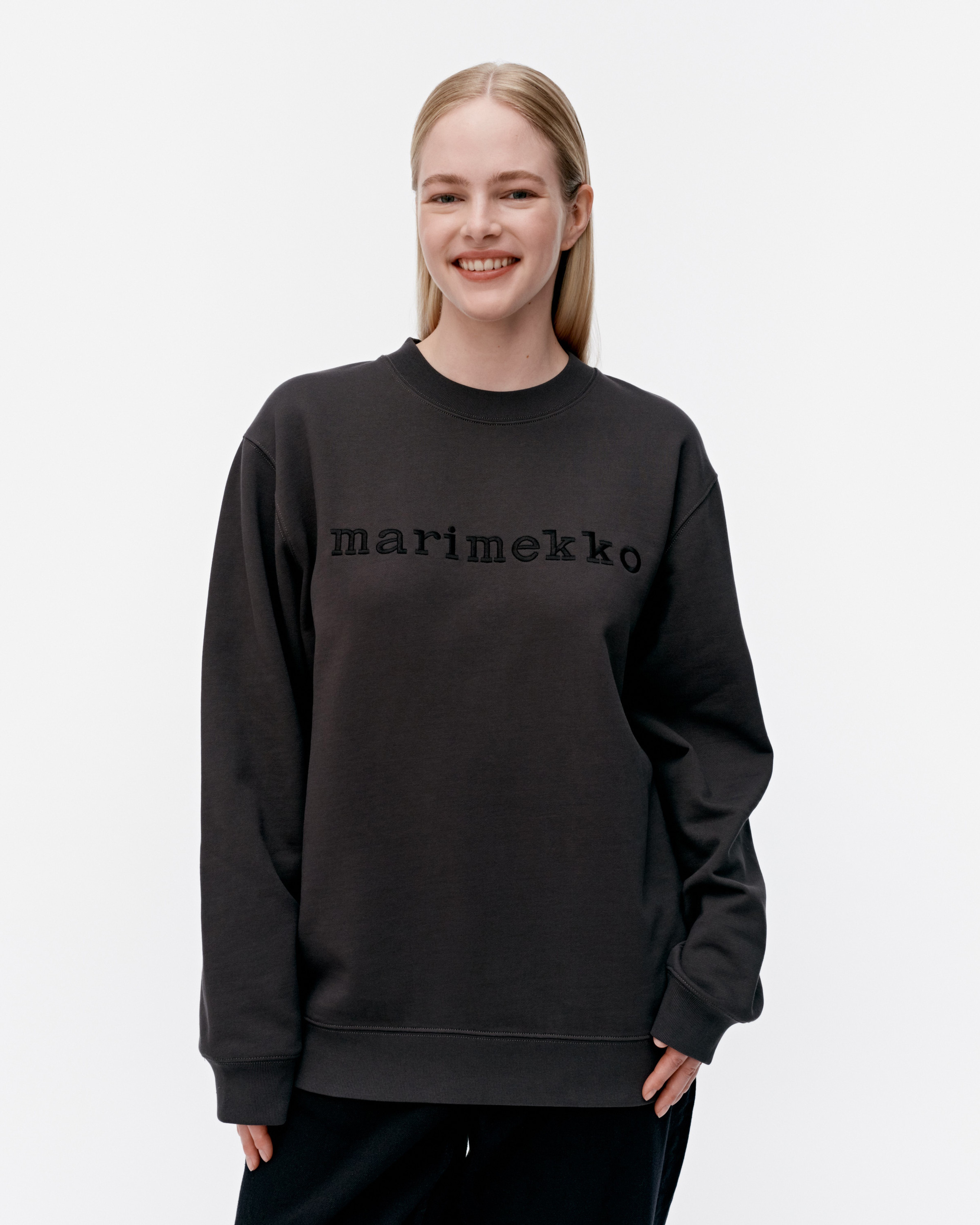 Loisto Logo Placement, Kioski sweatshirt, dark grey, black,