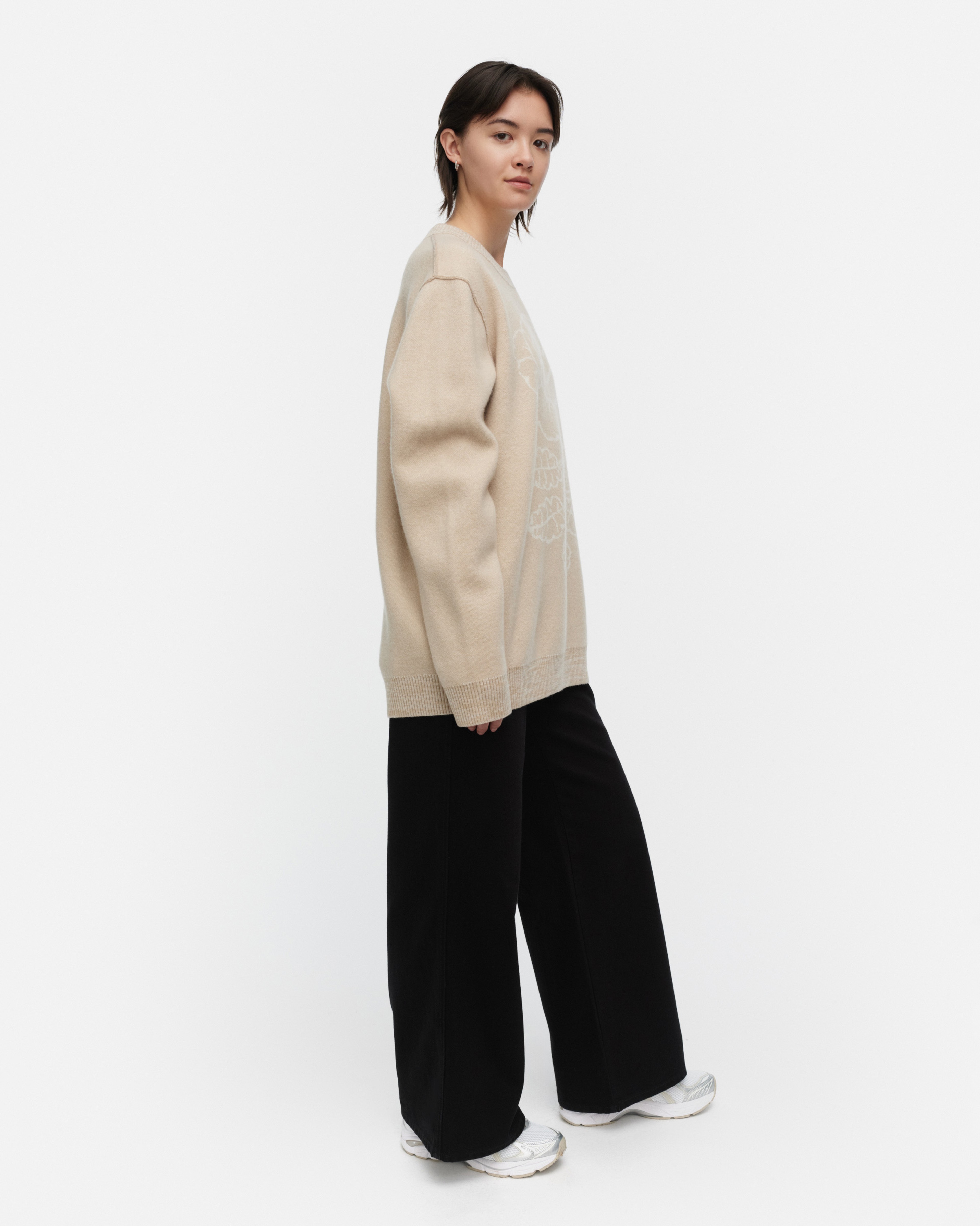 RWS Ruusut Vihkiruusu, Knitted wool pullover, beige, off white,