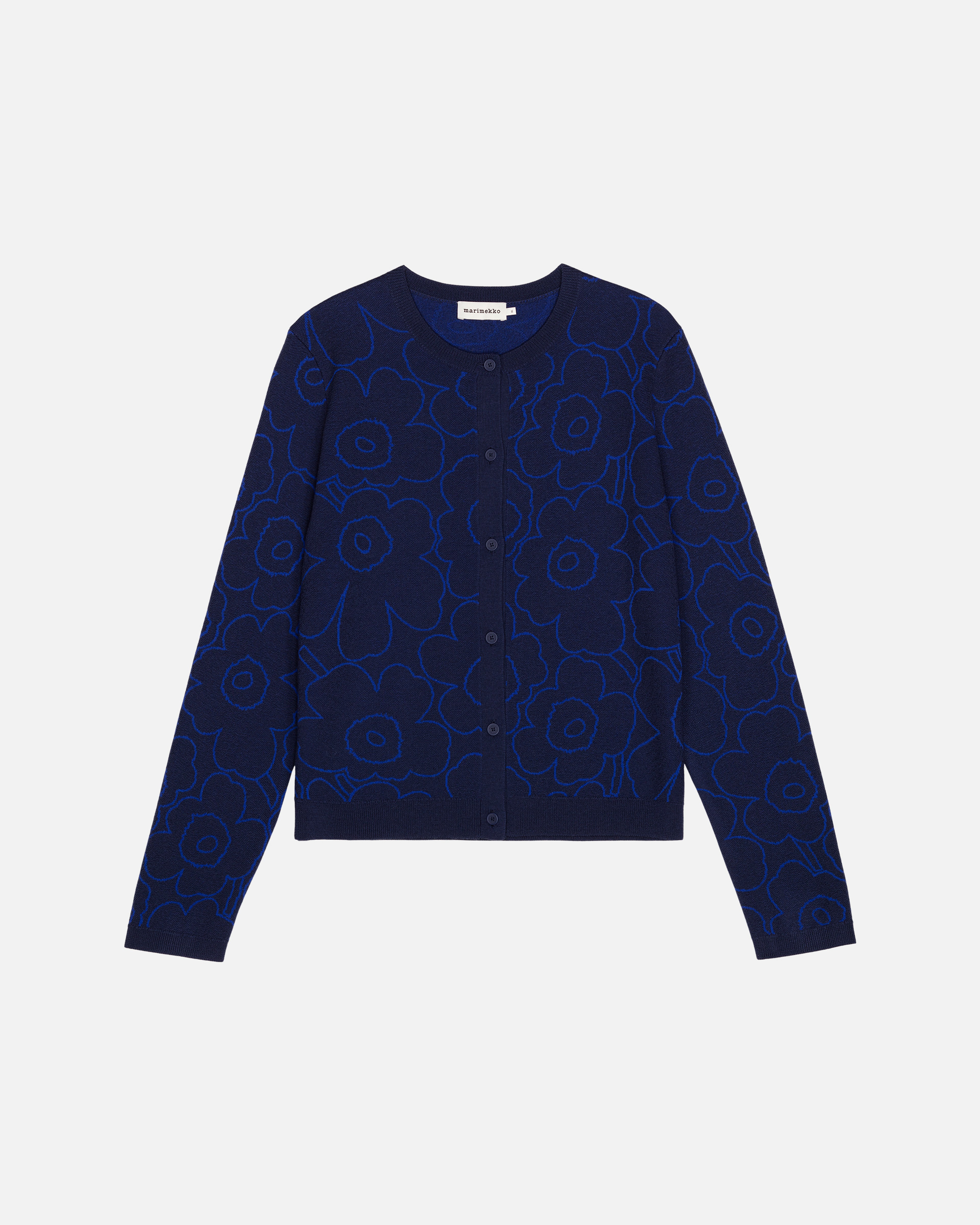 Villi Piirto Unikko, Knitted cardigan, dark navy, bright blue,