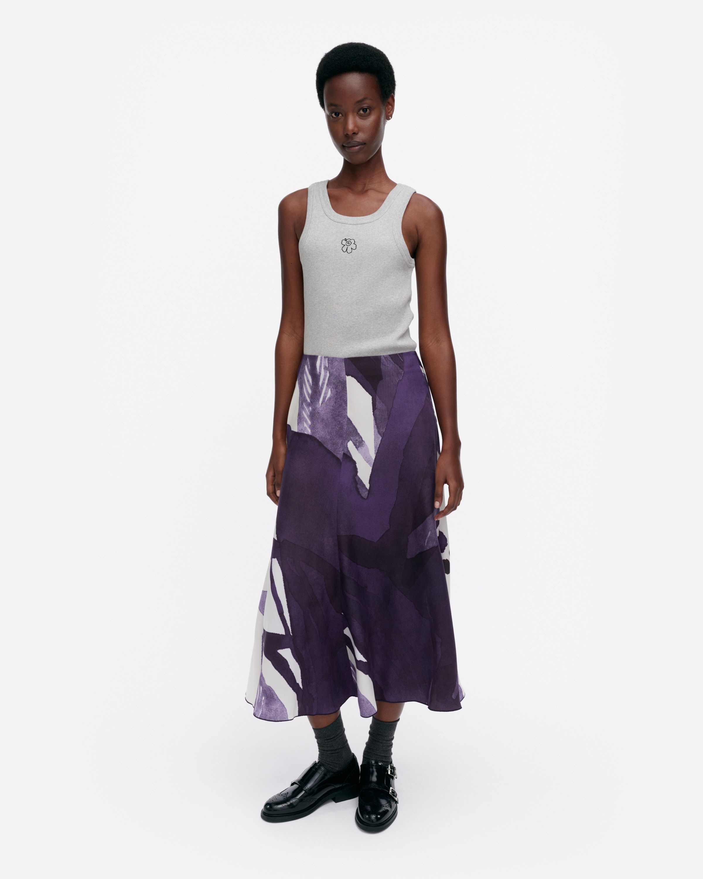 Muovaus Kylmänkukka skirt violet, off white | Marimekko