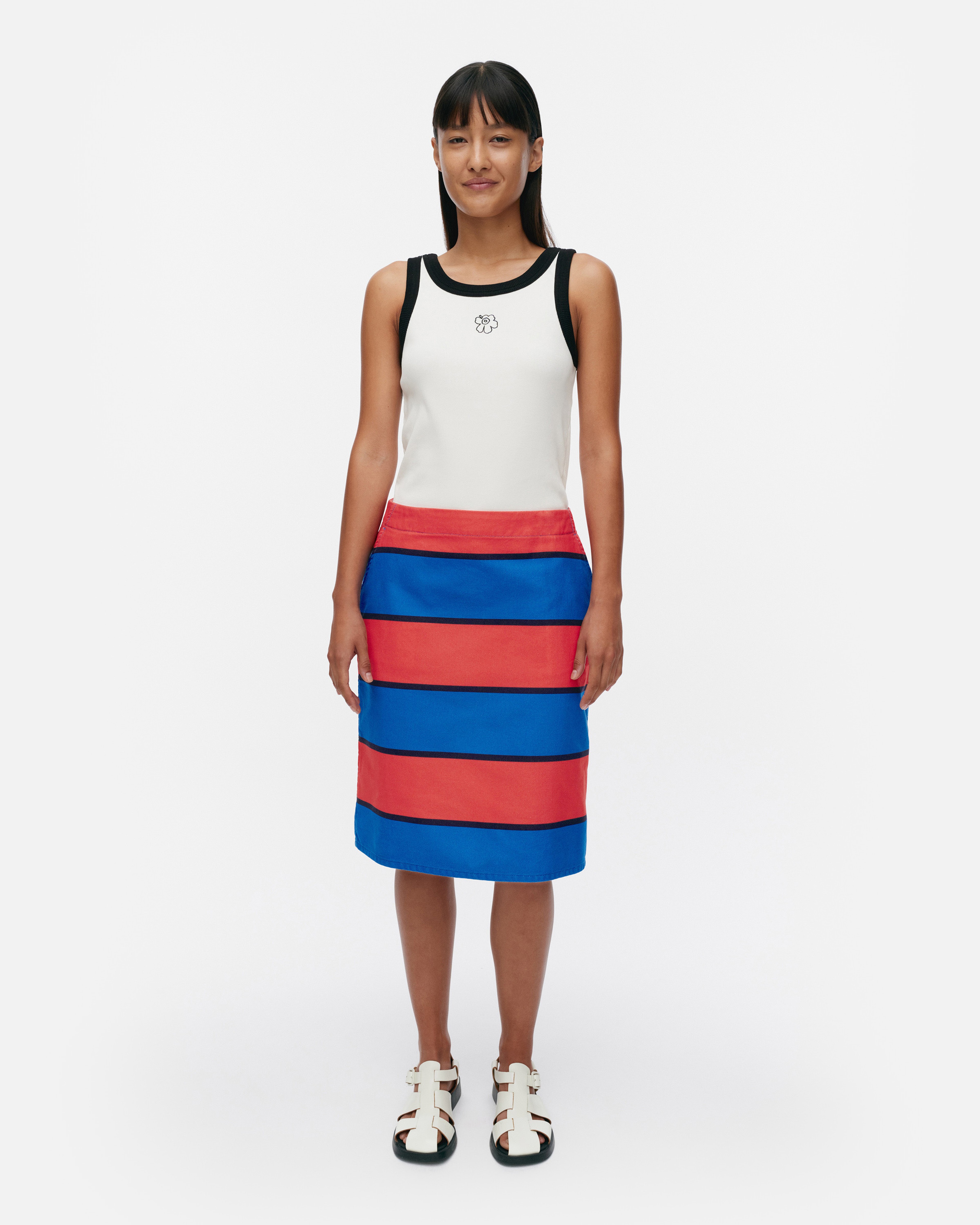 Alussa Galleria, Skirt, blue, red, black,