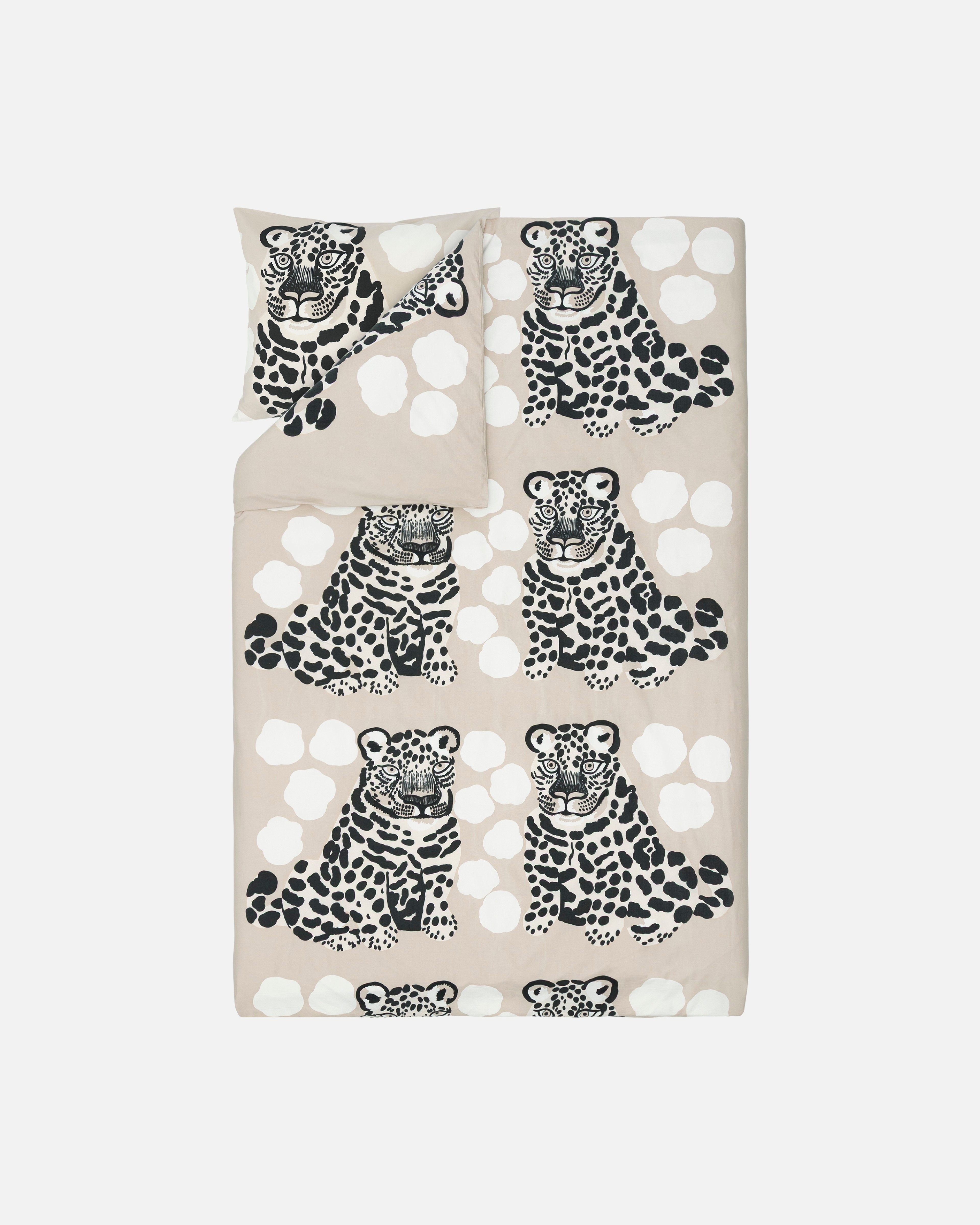 Kaksoset, Duvet cover set 150x210+50x60 cm, greige, black, white,