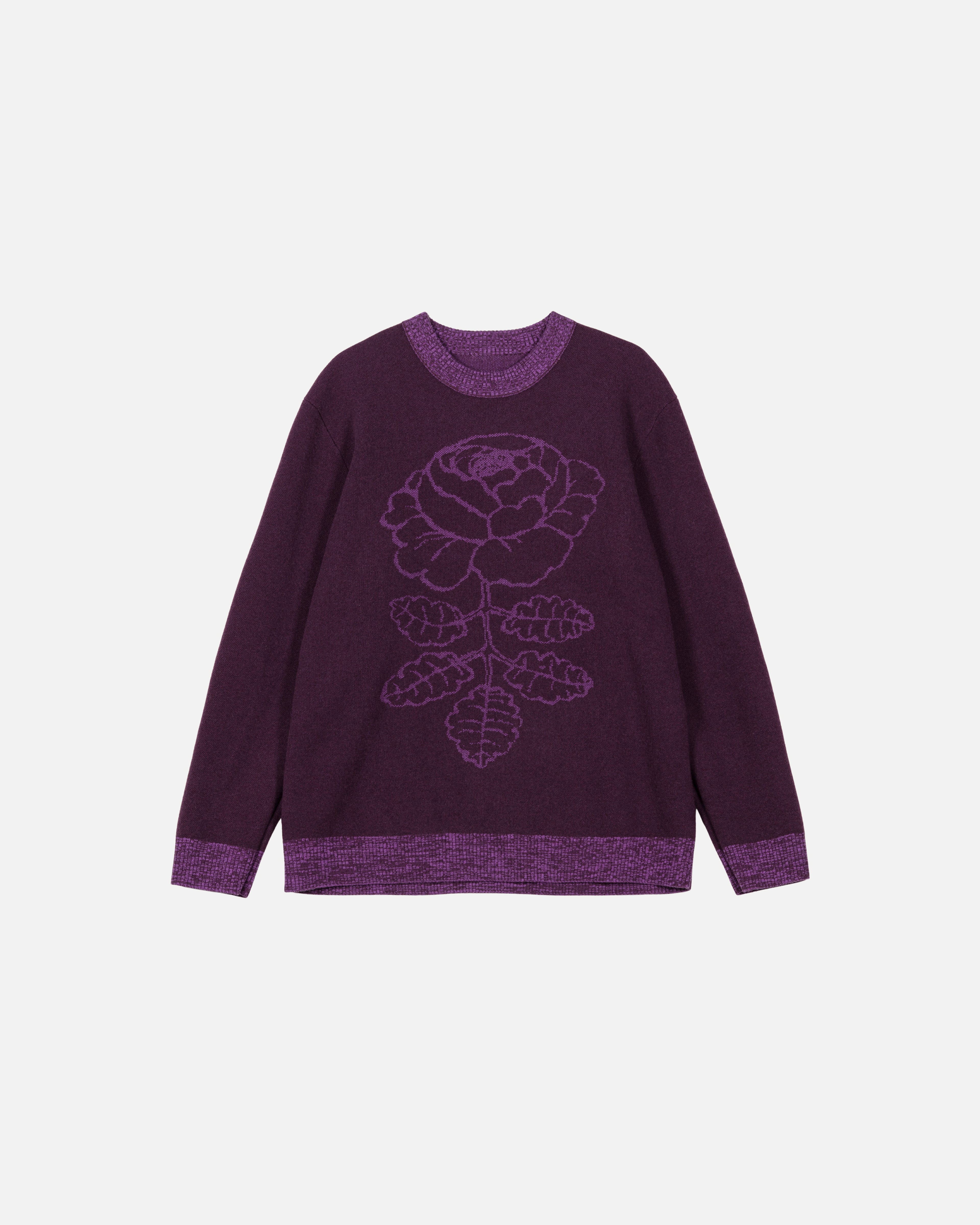 RWS Ruusut Vihkiruusu, Knitted wool pullover, dark purple, lilac,