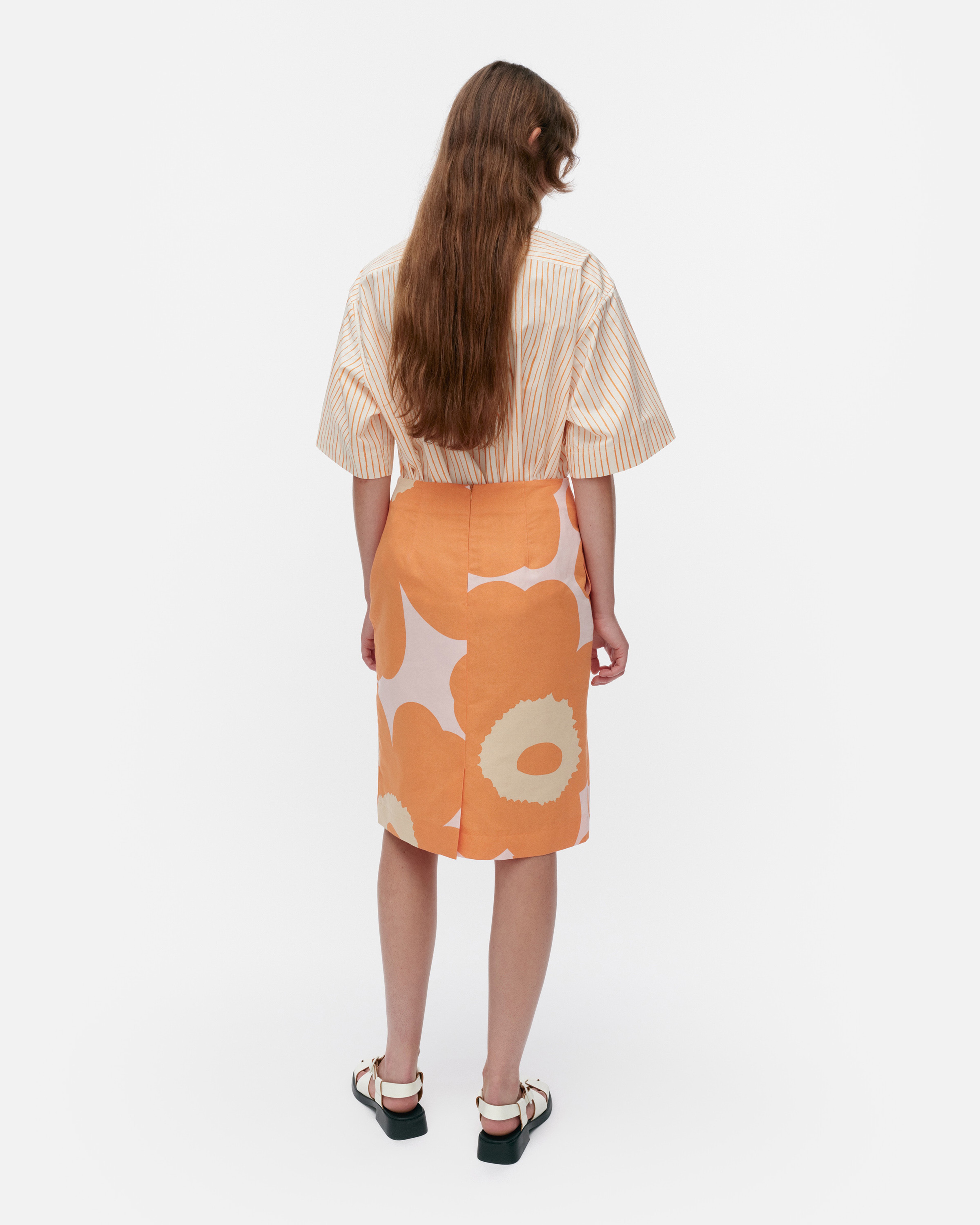 Ainoa Unikko, Skirt, orange, light pink, beige,