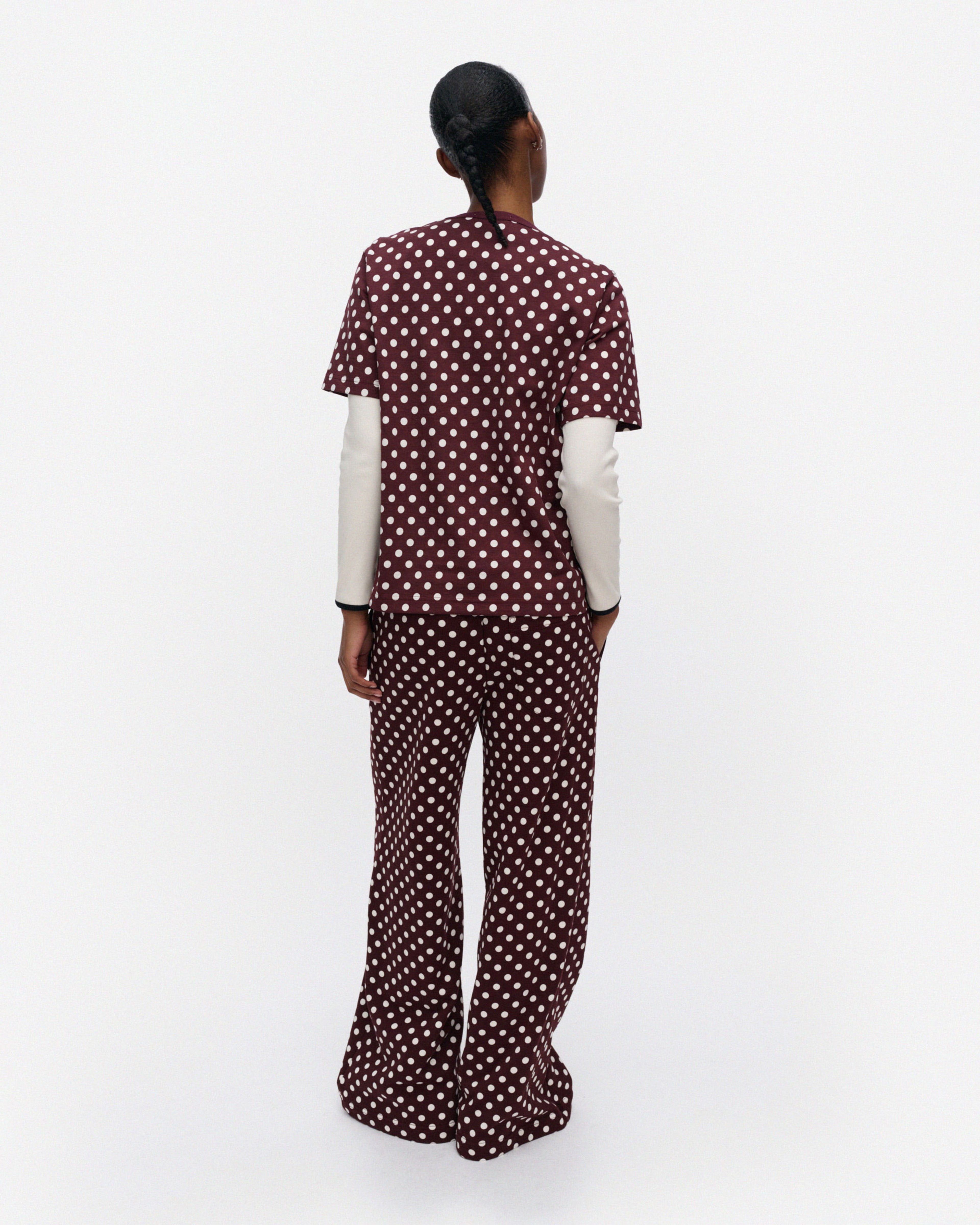 Erna Pallo, Kioski t-shirt, wine red, off white,