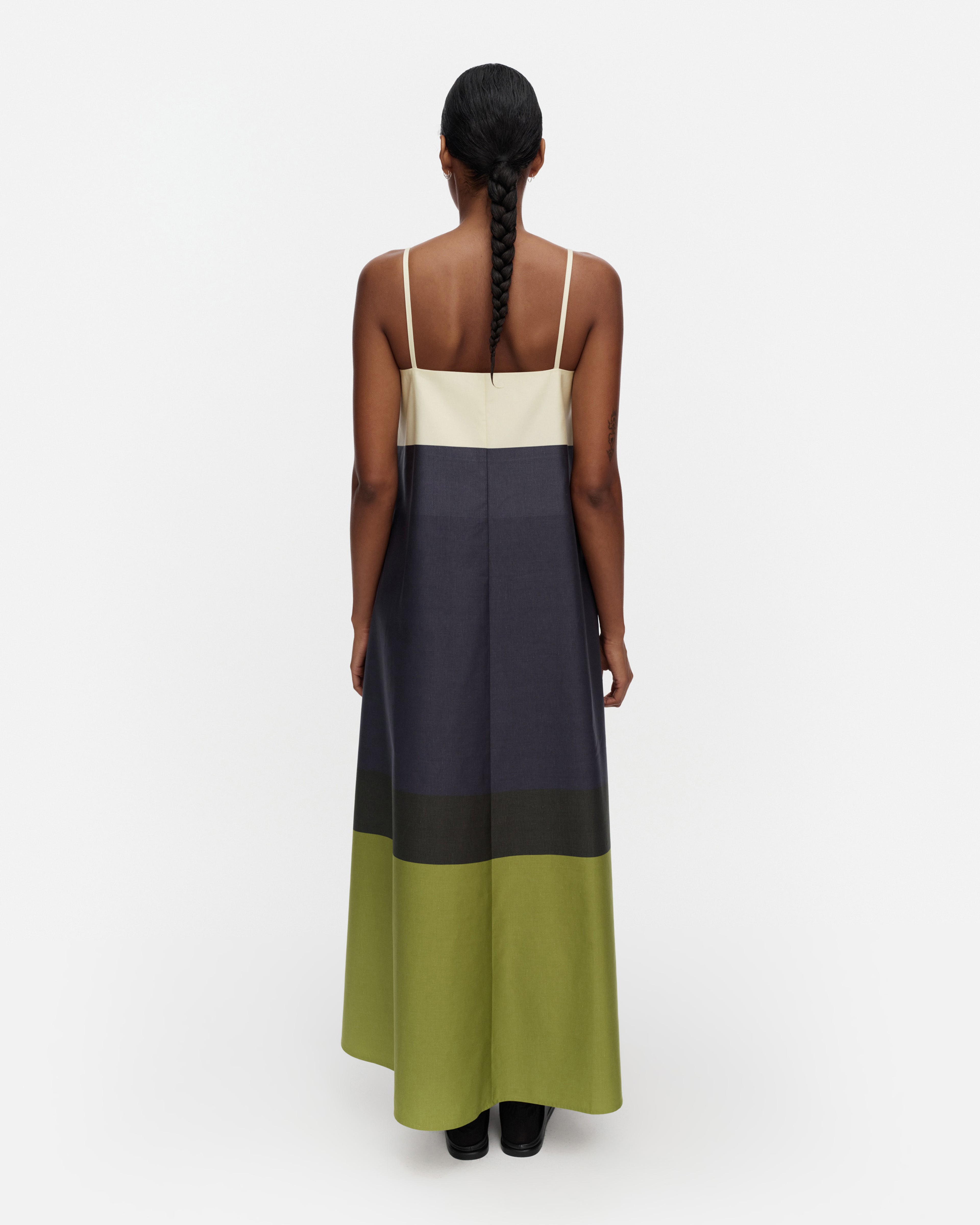 Symmetria Hennika, Dress, light yellow, dark blue, green,