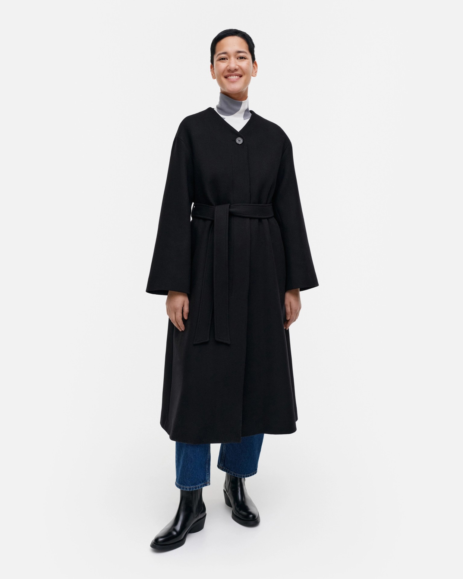 Formaali Solid, Wool coat, black,