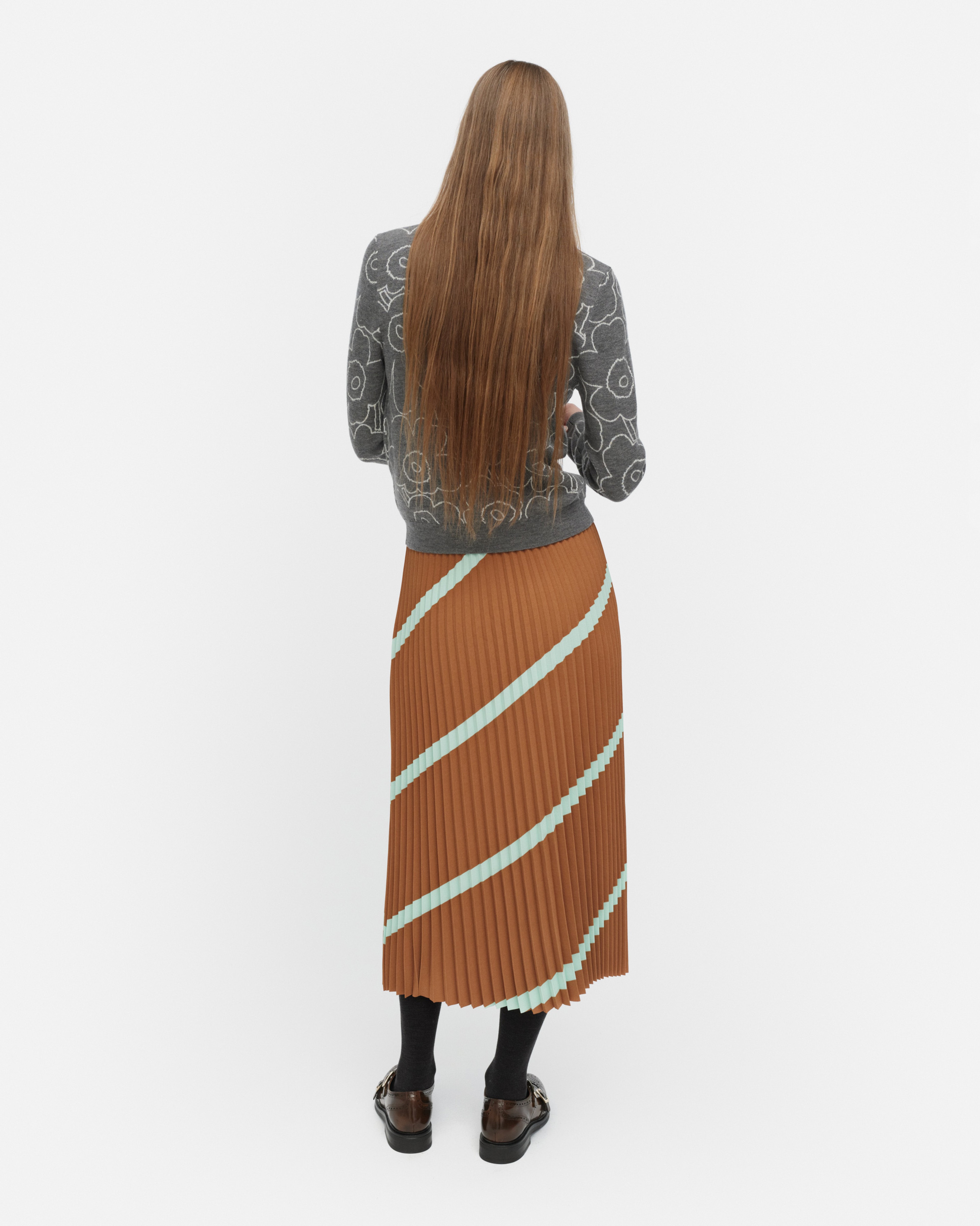 Piiru Basso, Skirt, light brown, turquoise,