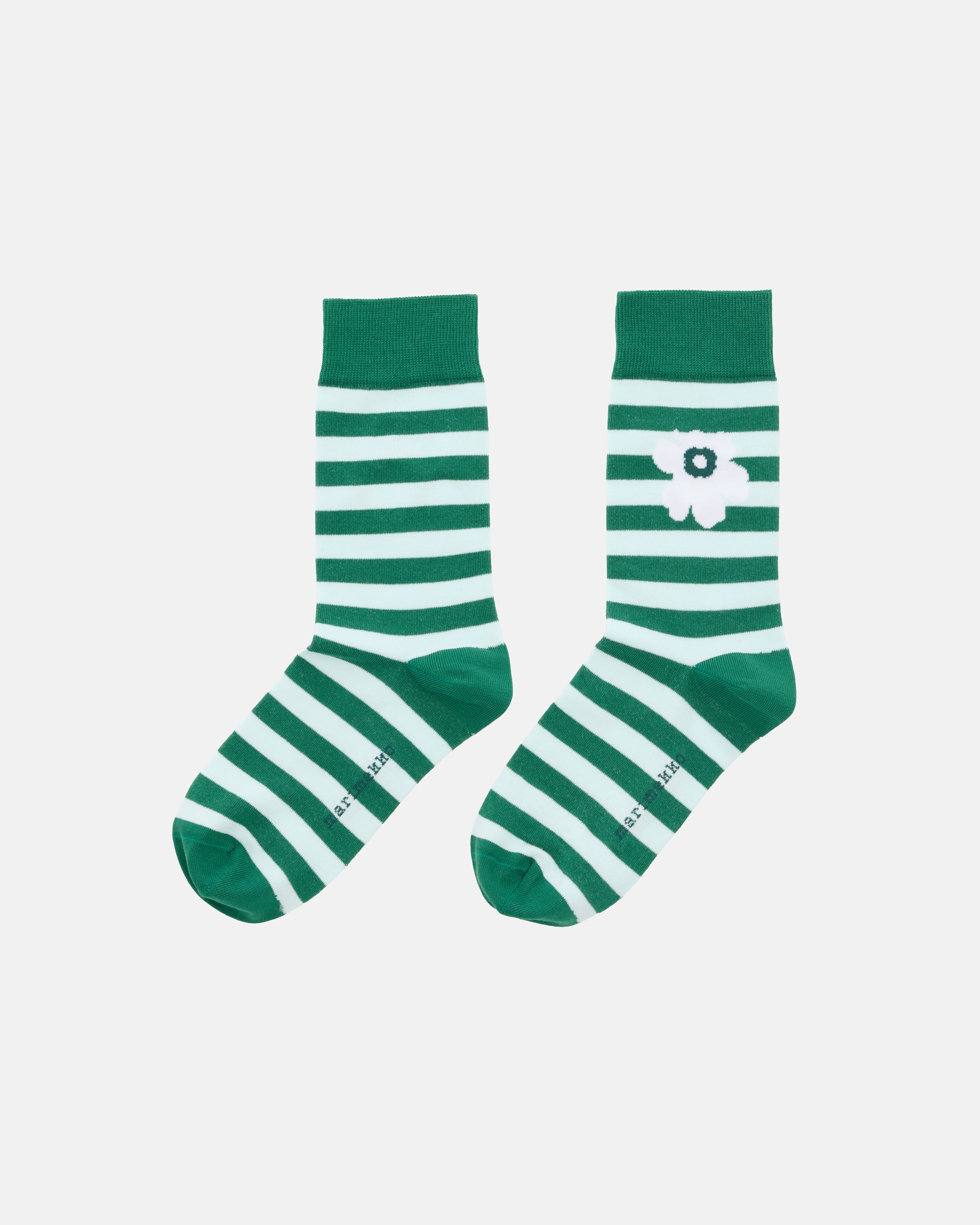 Kasvaa Tasaraita Unikko One, Socken, grün, dunkelgrün, weiß,