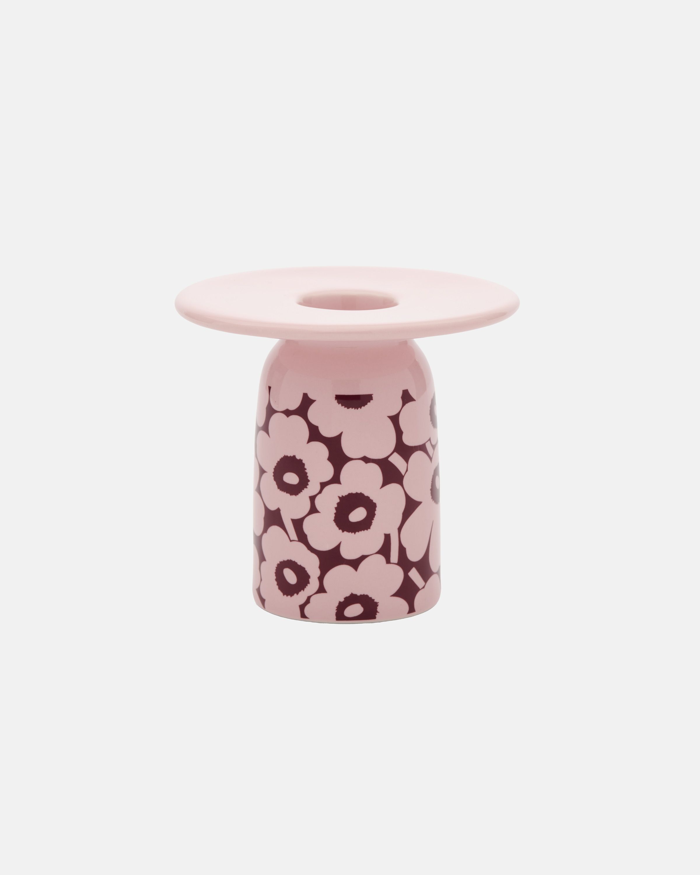 Pikkuinen Unikko Candle holder pink, burgundy | Marimekko