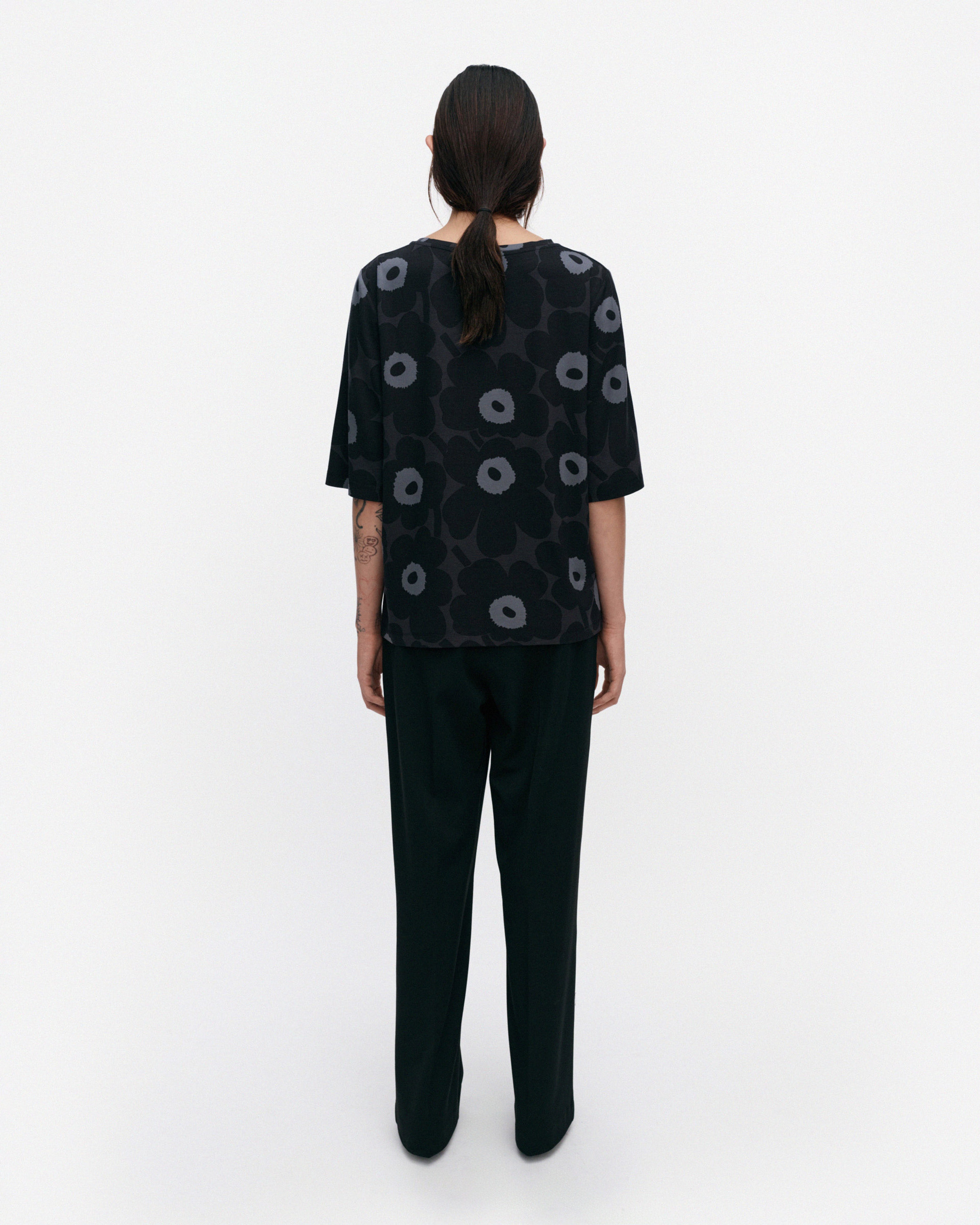 Kollaasi Unikko, T-shirt, black, dark grey, grey,