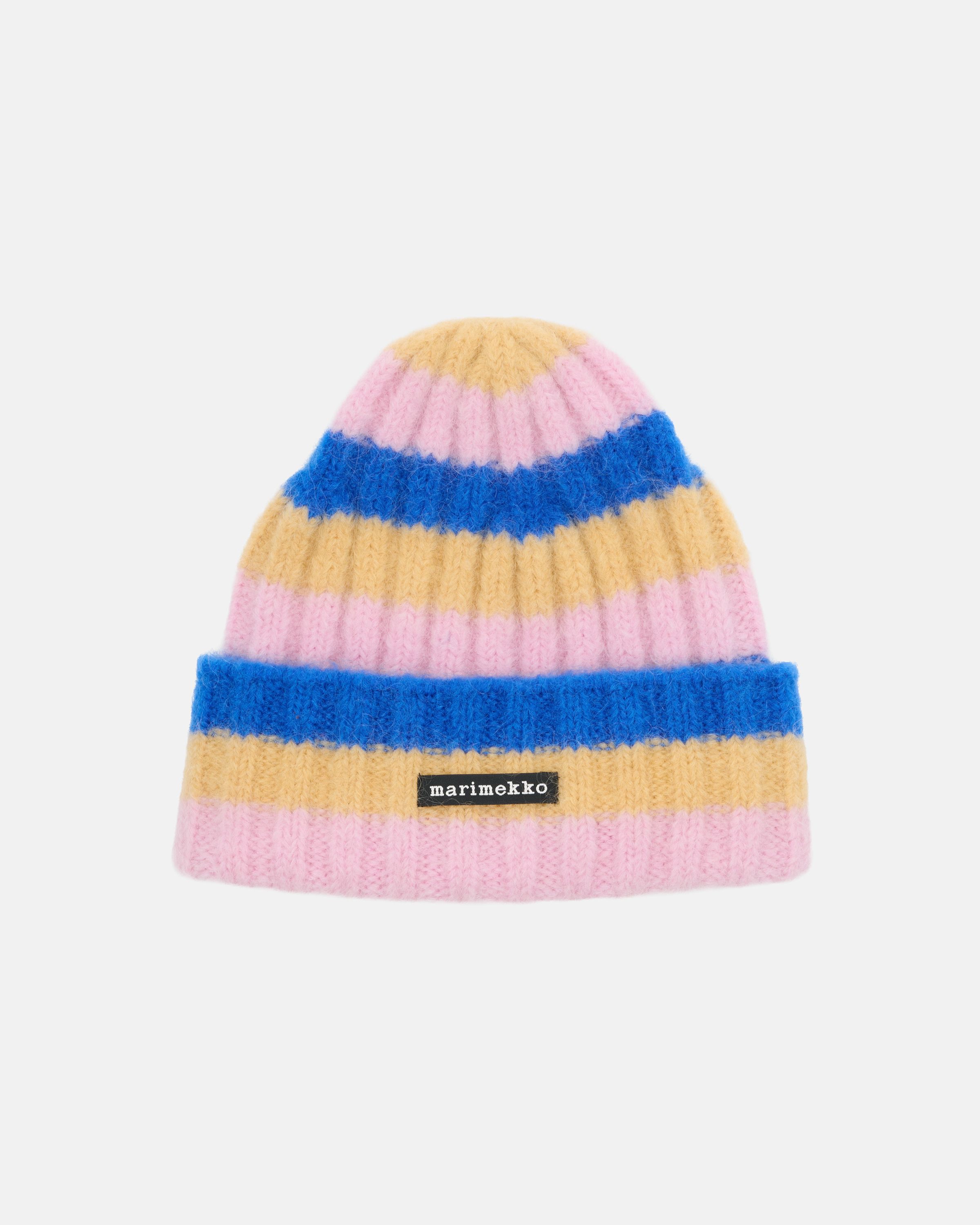 Järjestys Kioski beanie beige, blue, light pink | Marimekko