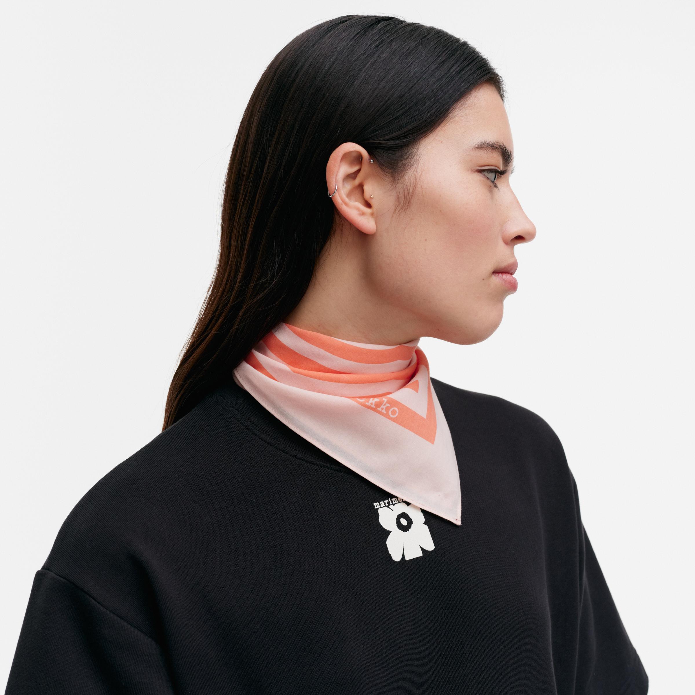 Model wearing Astrilli scarf.