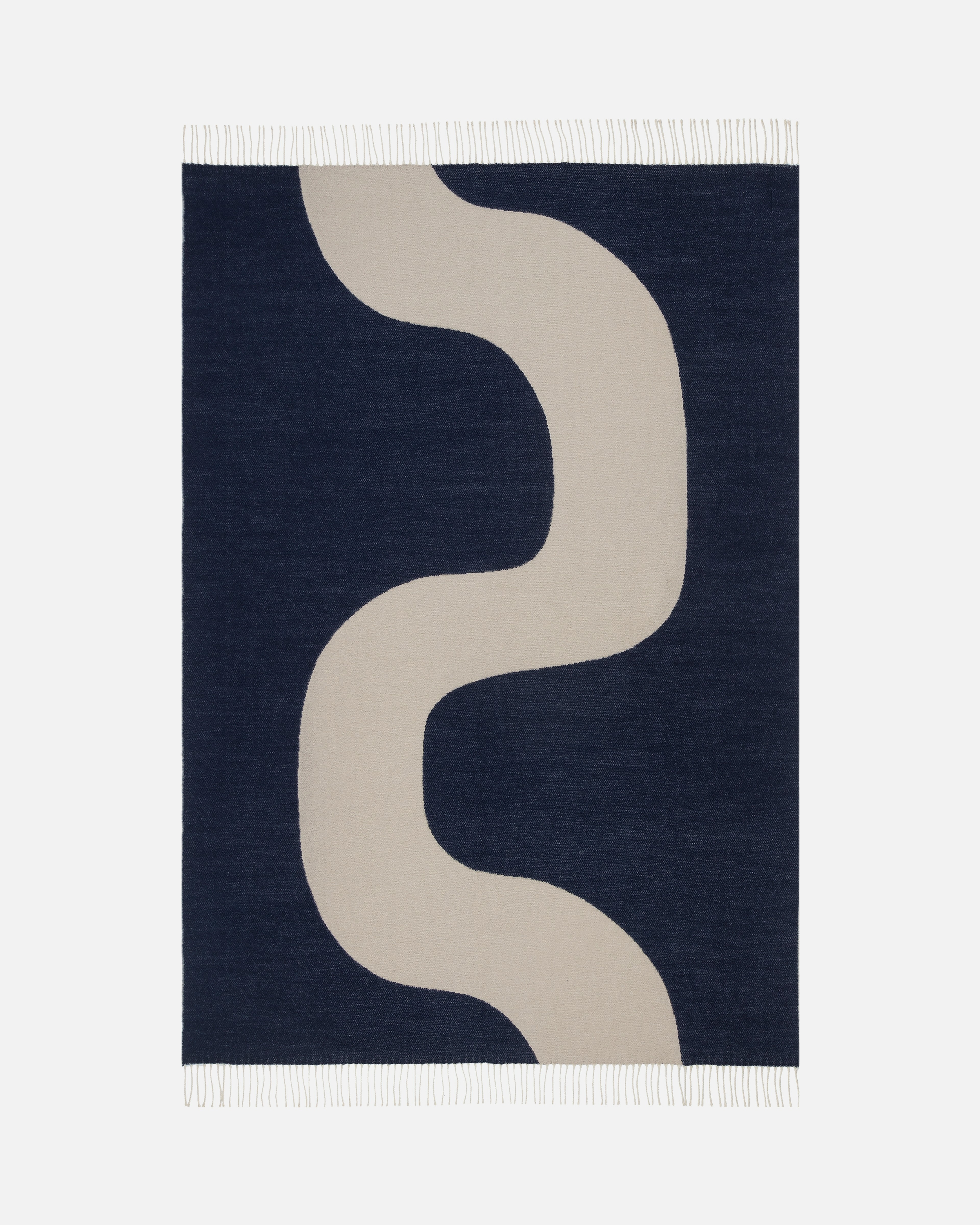 Seireeni, Decke 130 x 180 cm, cremefarben, dunkelblau,