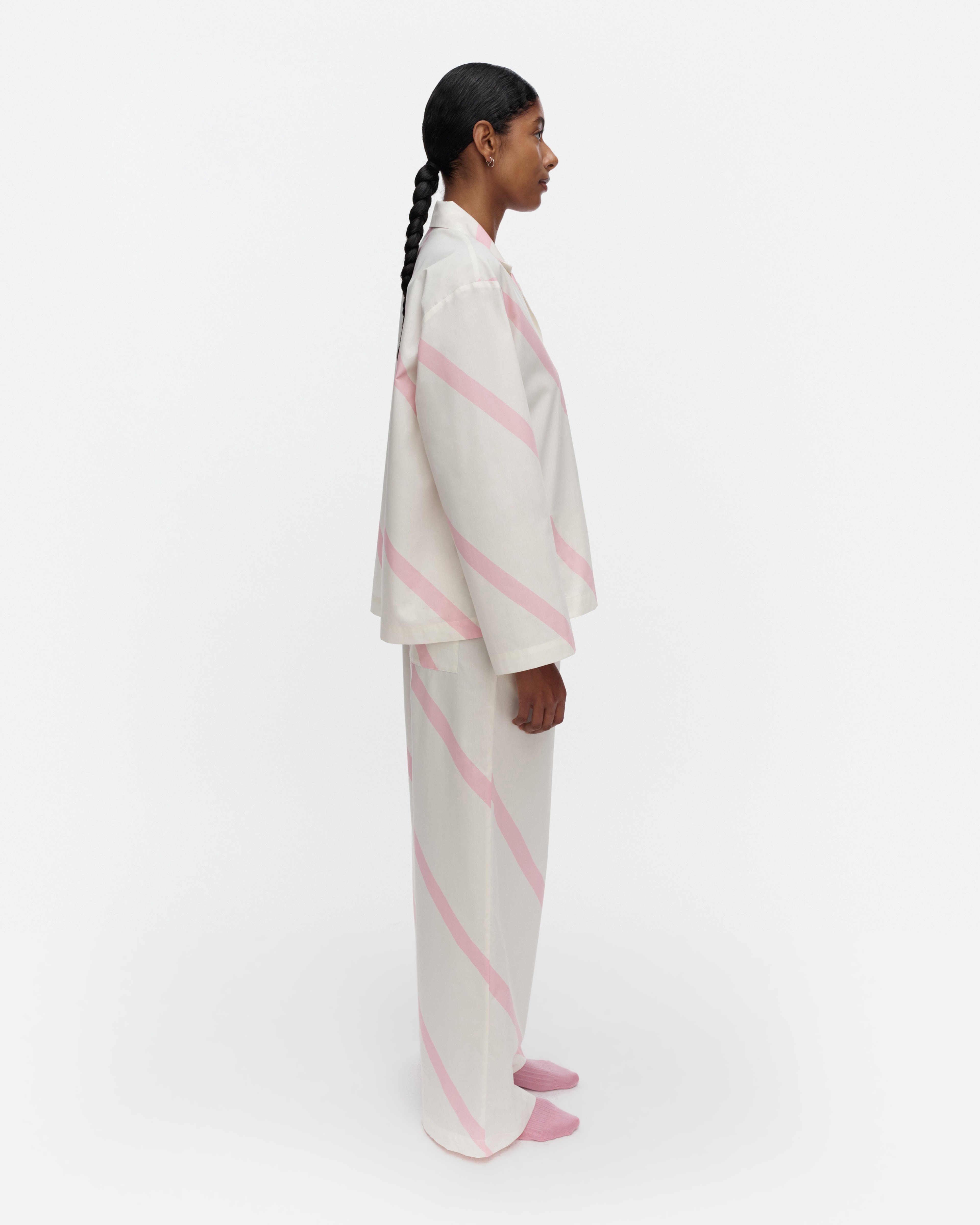 Kuunnelma Basso, Pyjama shirt, off white, light pink,