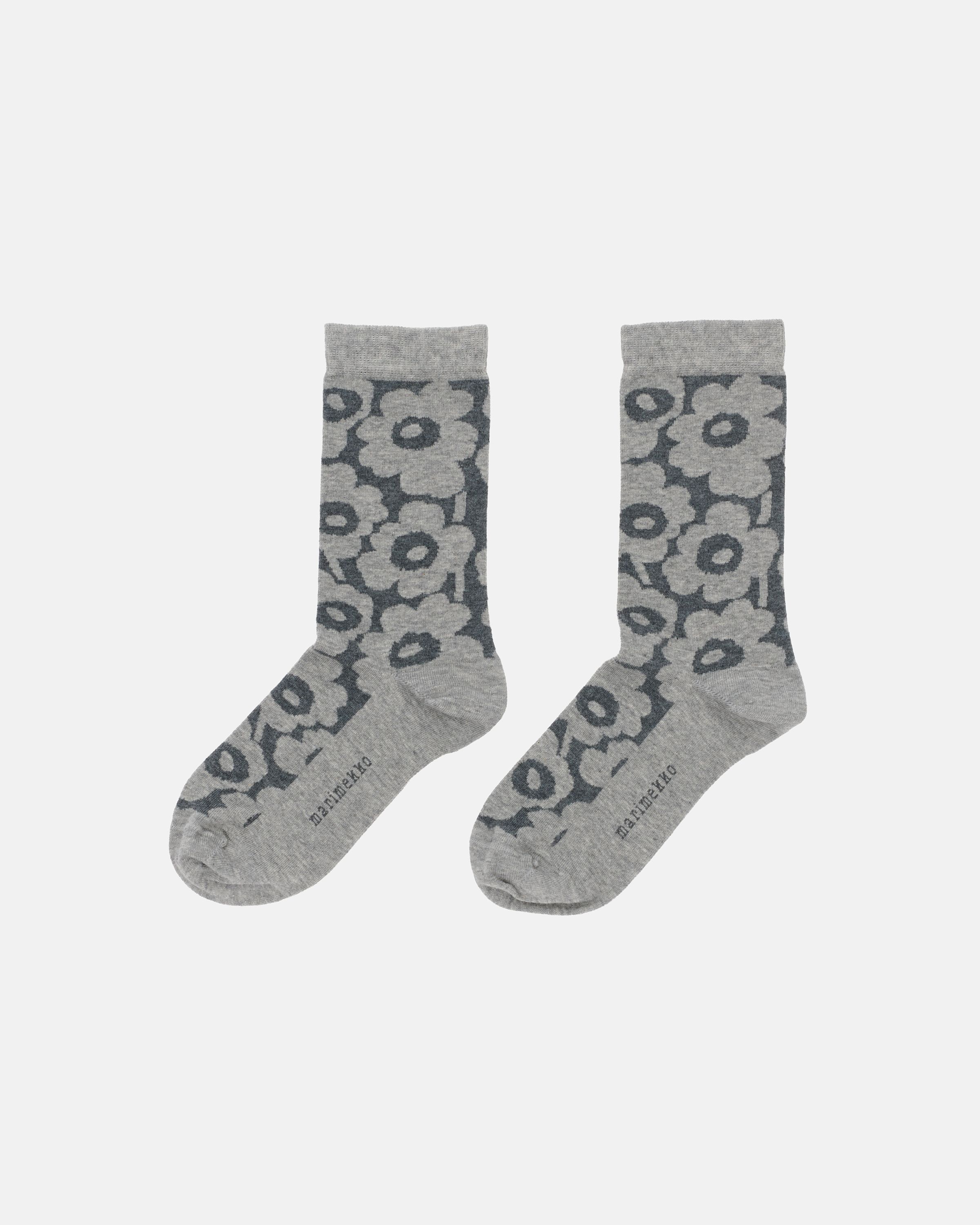 Linjaus Unikko melange Socks | Marimekko