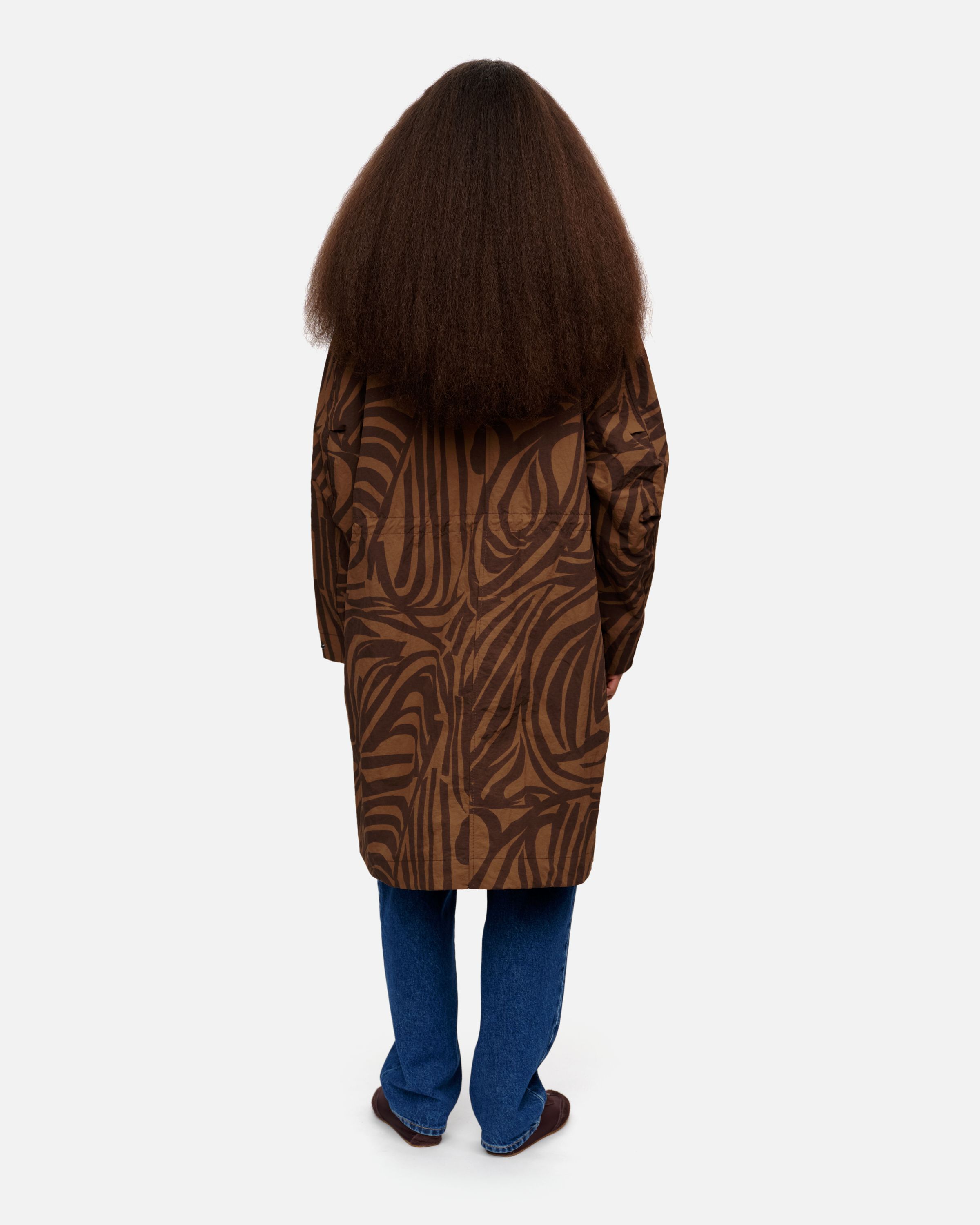 Kaartaa Jokuraita coat brown, light brown | Marimekko