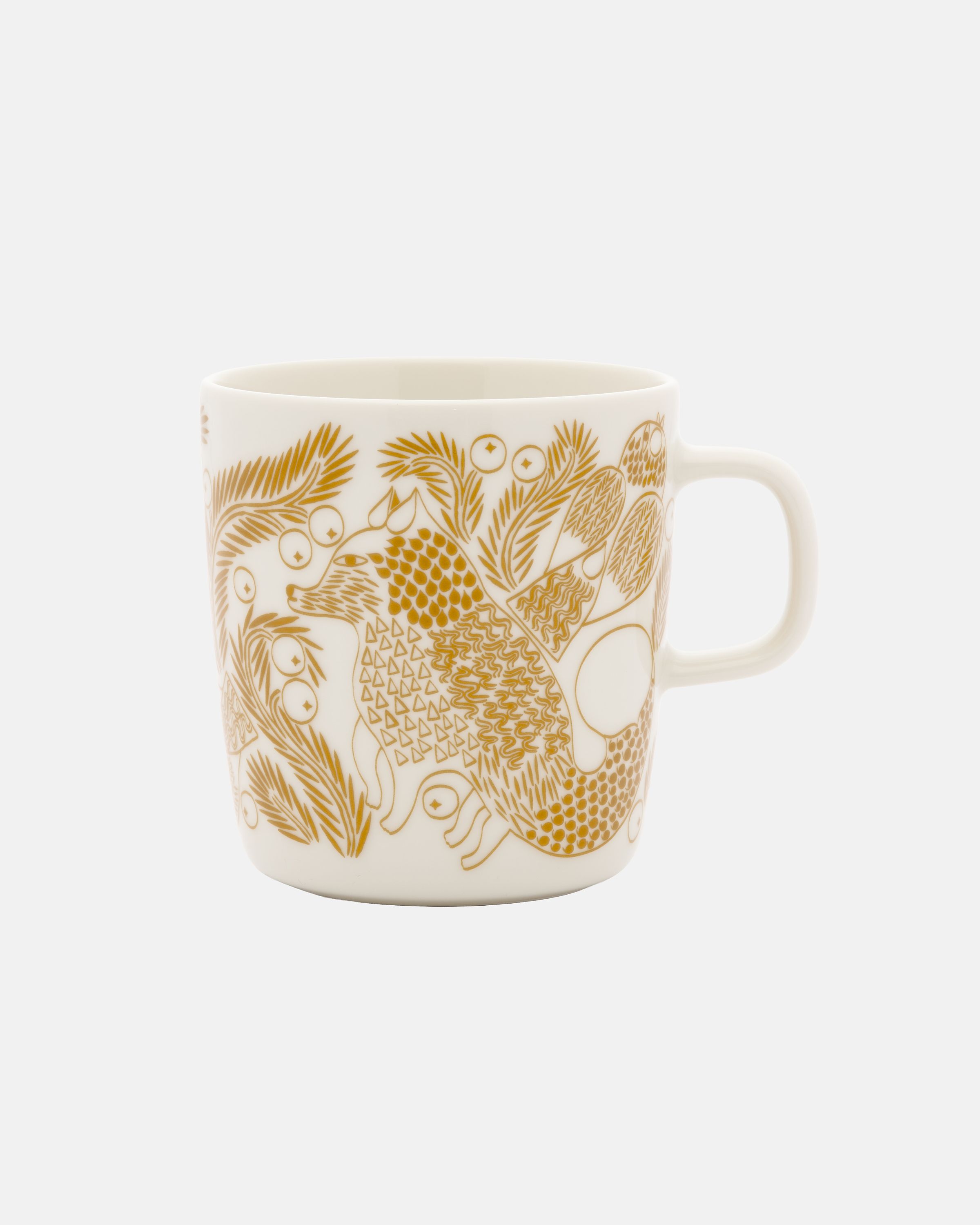 Oiva / Piirto Ketunmarja Mug 4 dl white, bronze brown | Marimekko