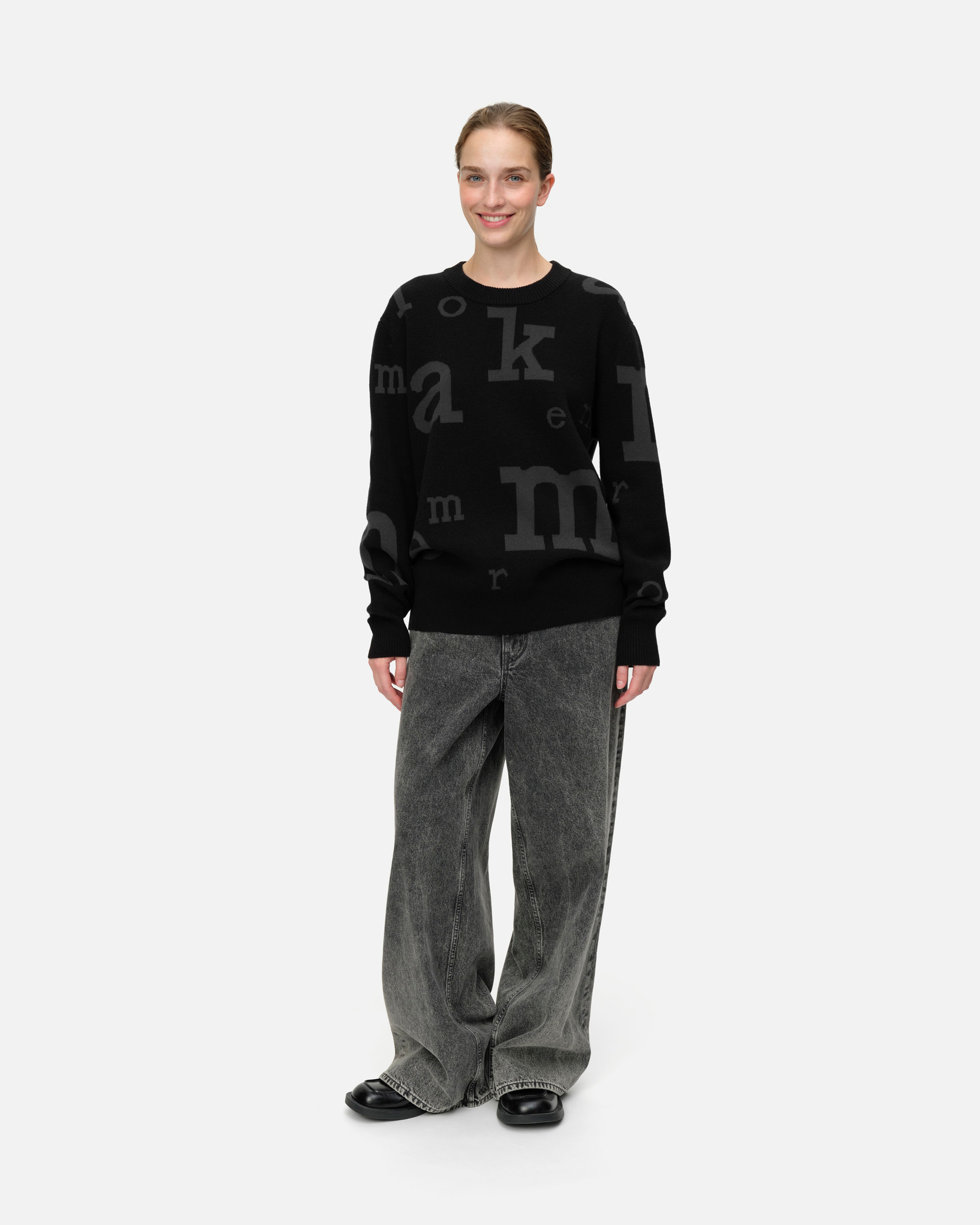 Ekspertti Marimerkki, Neulepusero, musta, tummanharmaa,