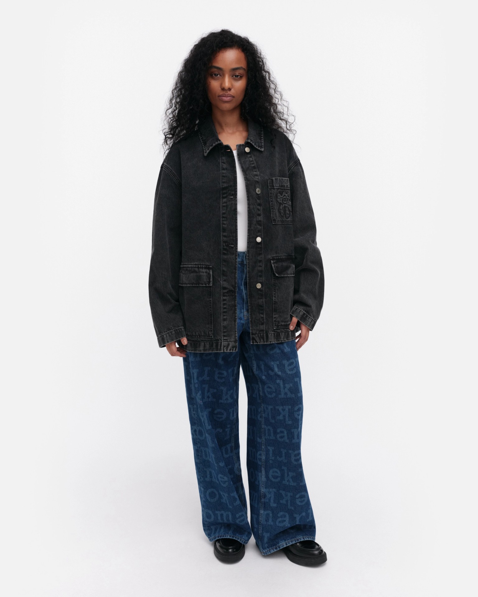 Maridenim Poweri Unikko, Denim jacket, washed black,