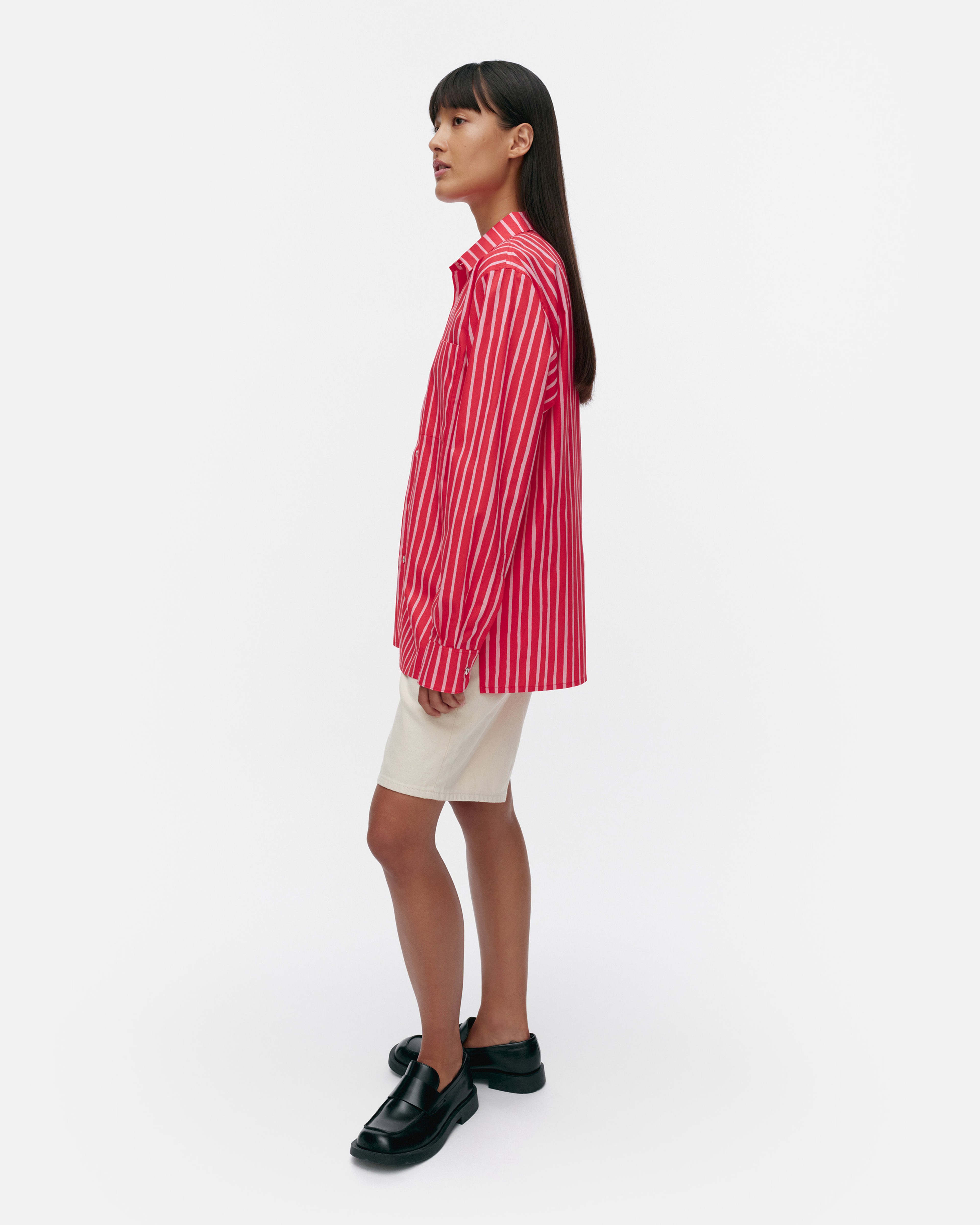 Jokapoika, Kioski cotton shirt, red, light pink,
