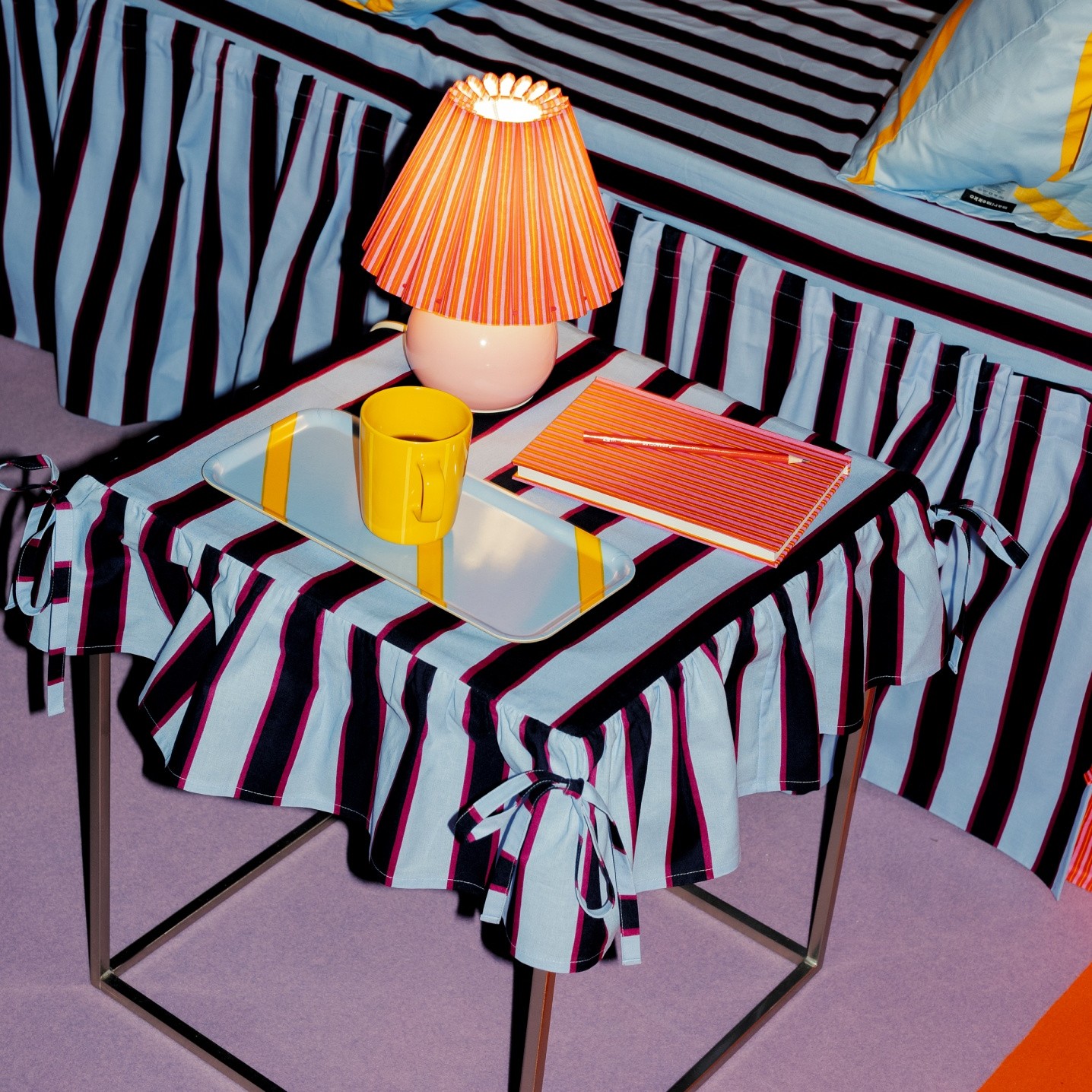 Milan design week table installation presenting Laila Gohar for Marimekko special collection products