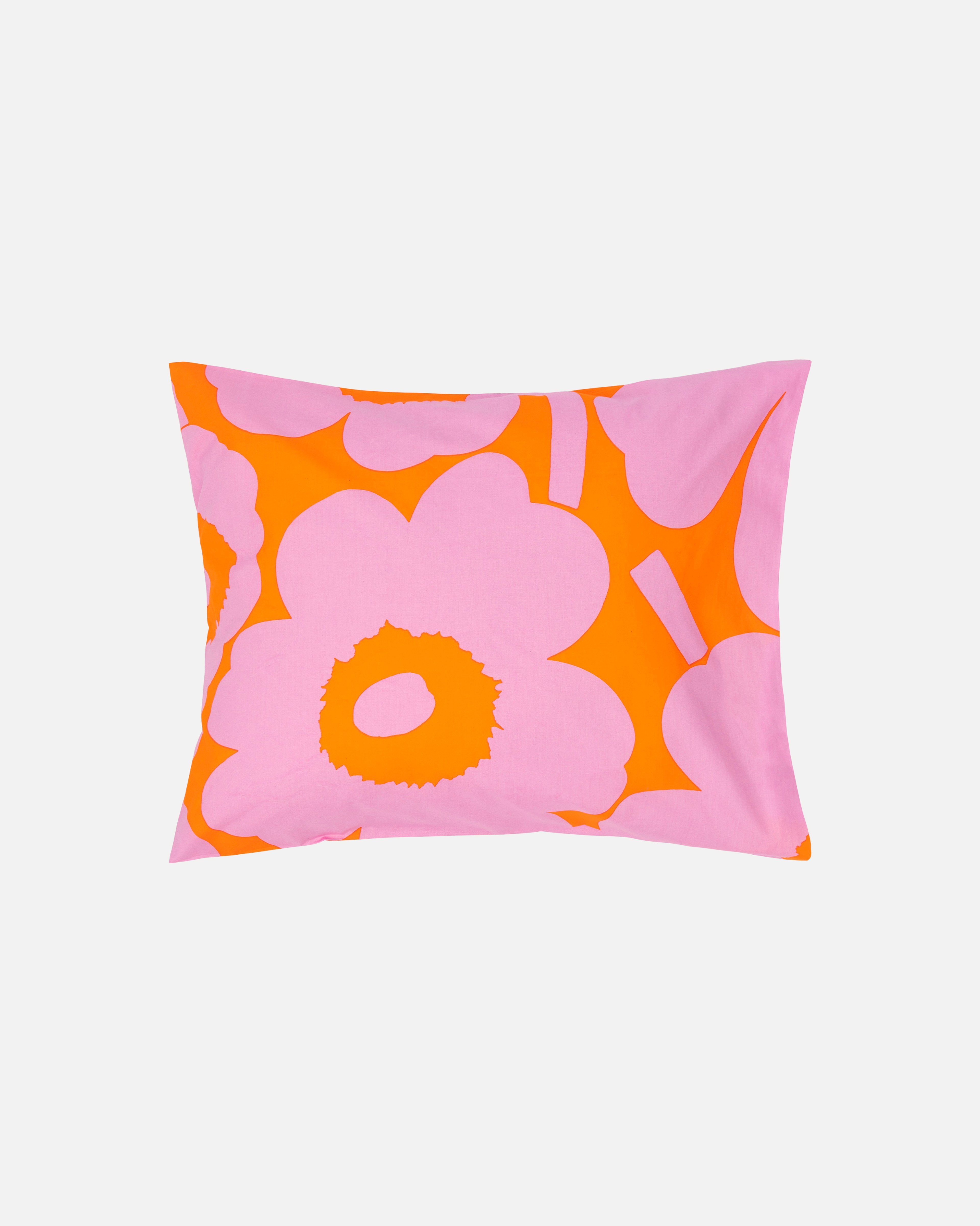 Unikko, Tyynyliina 50x60 cm, oranssi, vaaleanpunainen,