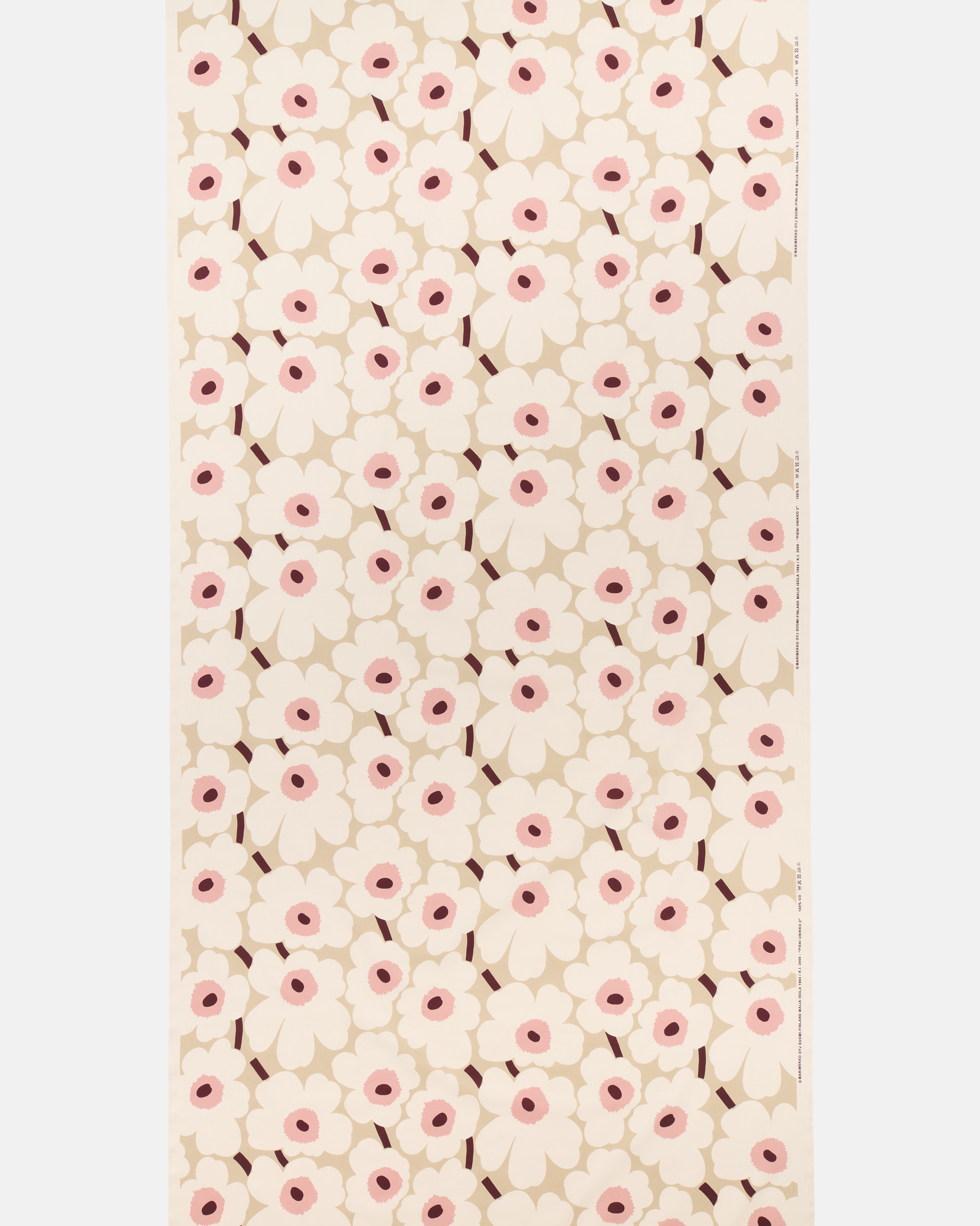 Pieni Unikko, Puuvillakangas, beige, puuvilla, roosa,