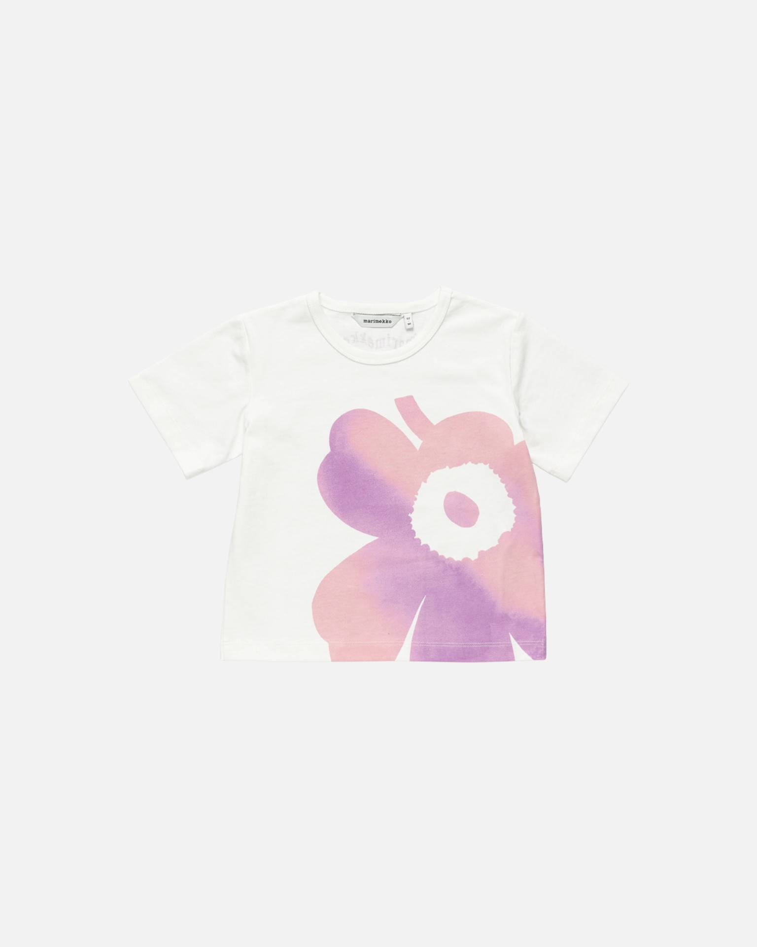 Tonni Akvarelli Unikko Ii, Lasten t-paita 92/98-104/110, l.valk., vaaleanpun., liila,