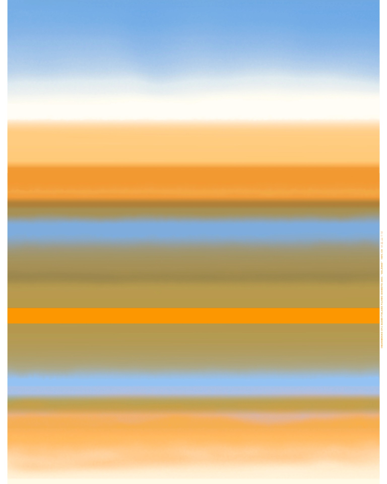 Selänne, Baumwollgewebe, Cremeweiß, Himmelblau, warmes Orange,