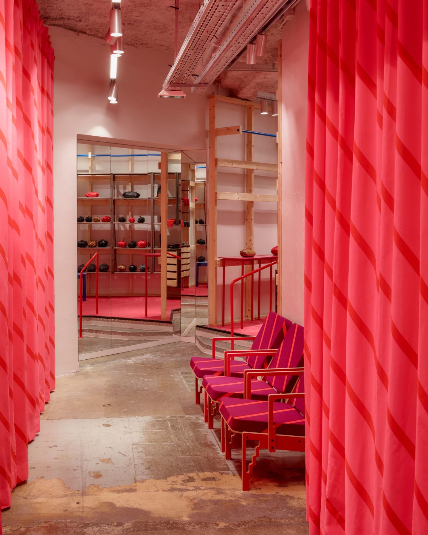 Curtains in Basso print in Marimekko Paris store.