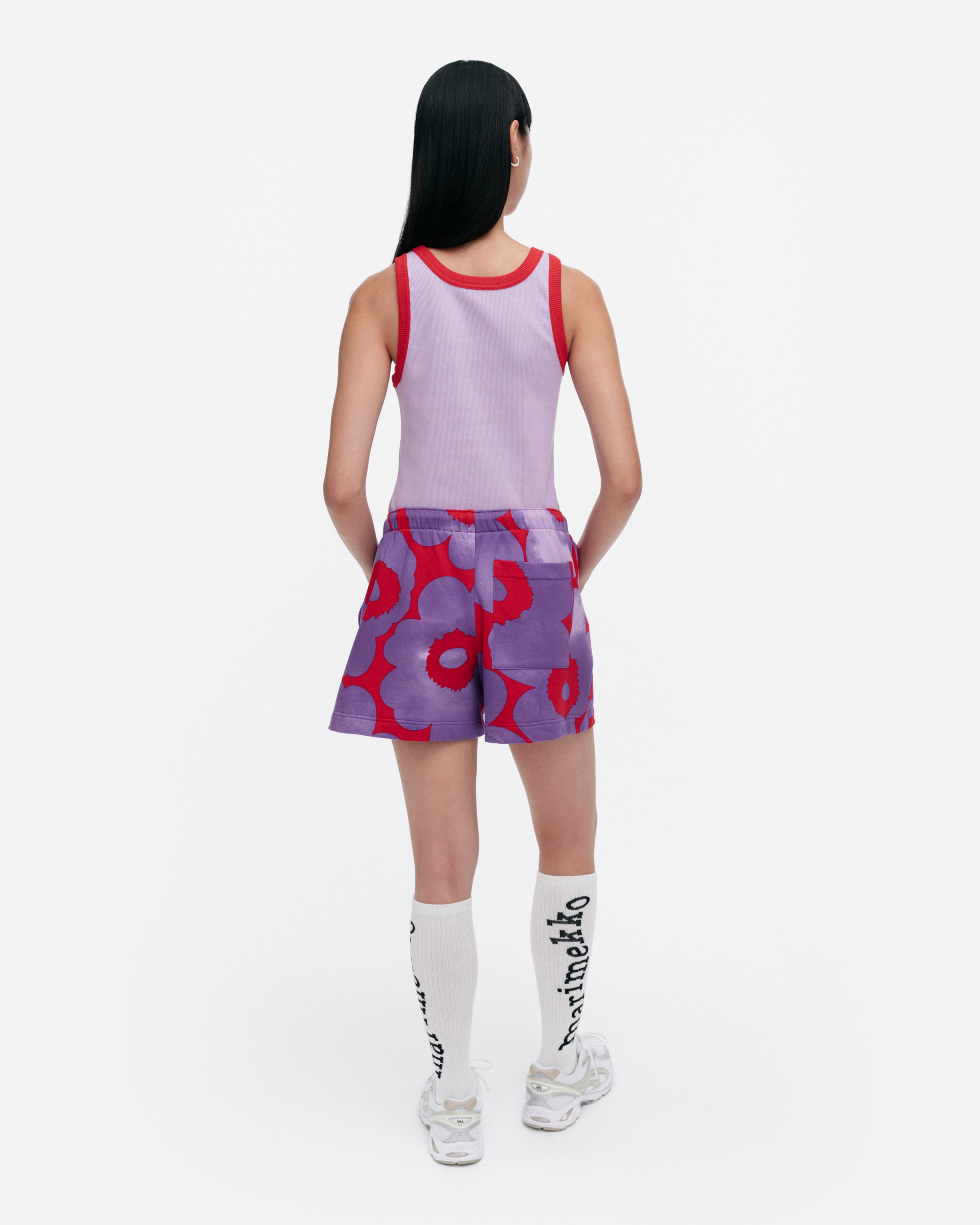 Miksaus Akvarelli Unikko, Kioski shorts, red, lilac,