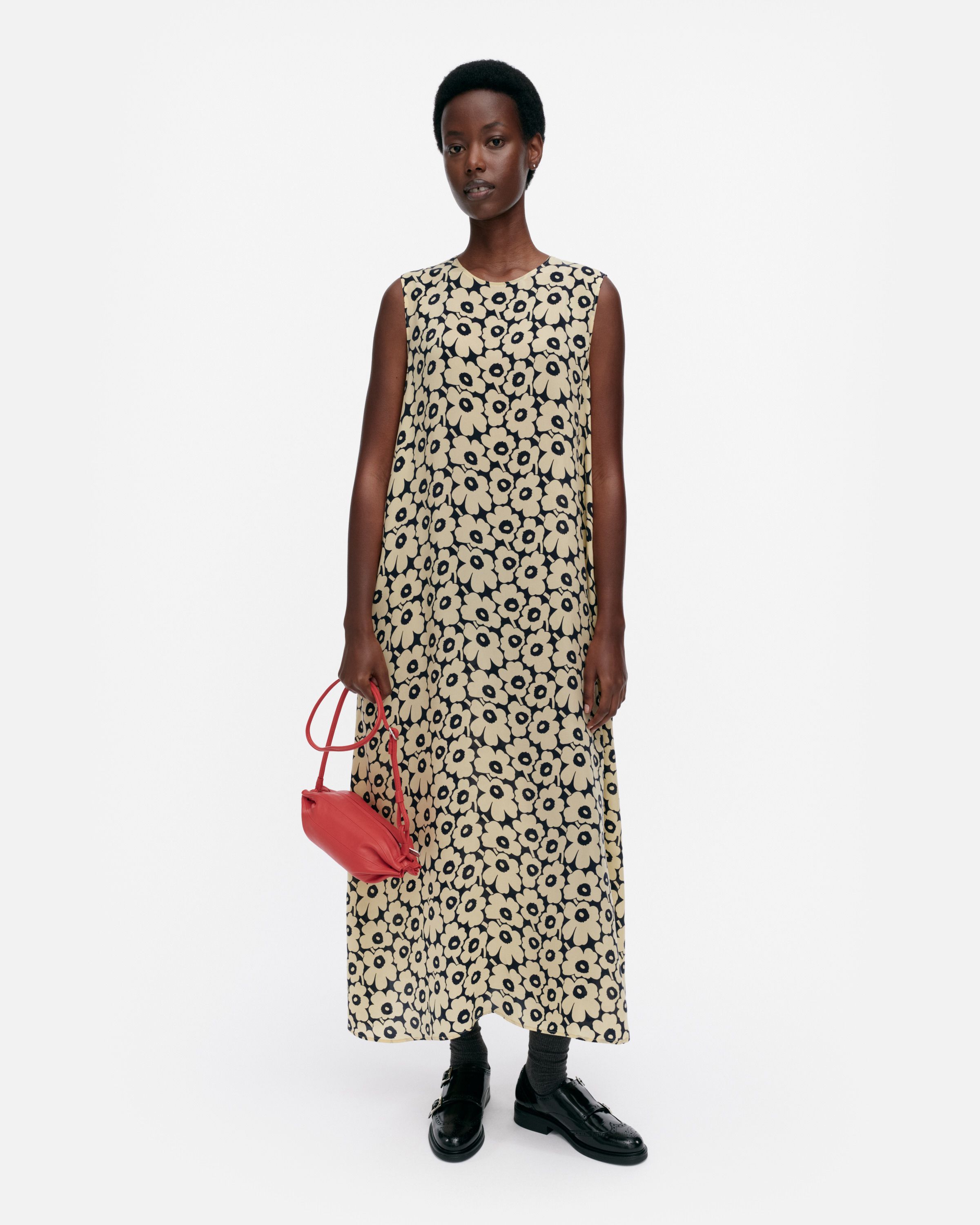 【関税&送料込】Stone  Grigio Antracite Girocollo Mani Migot Unikko Dress | Marimekko