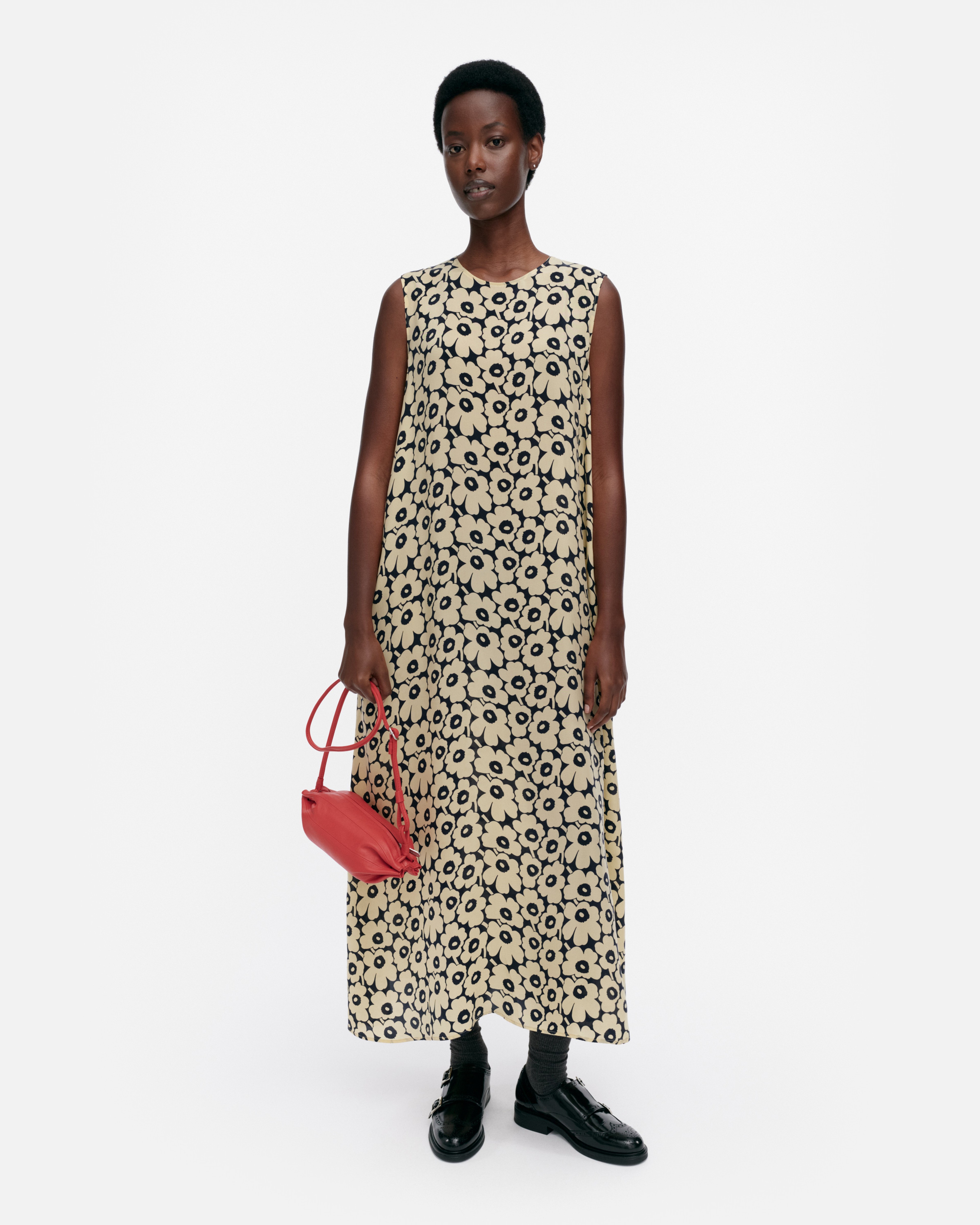 Migot Unikko, Dress, light beige, dark navy,