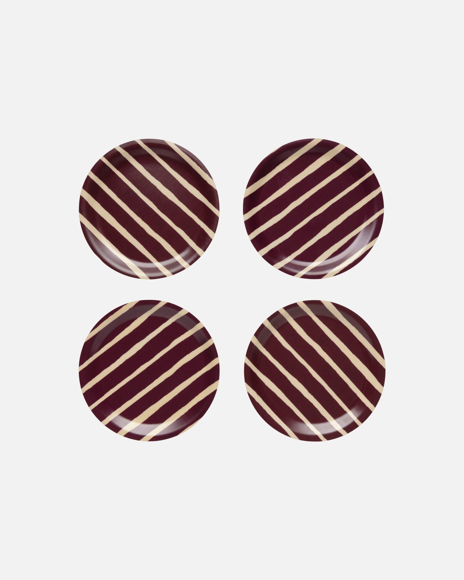 Piccolo, Coaster 4 pcs, birch, burgundy,